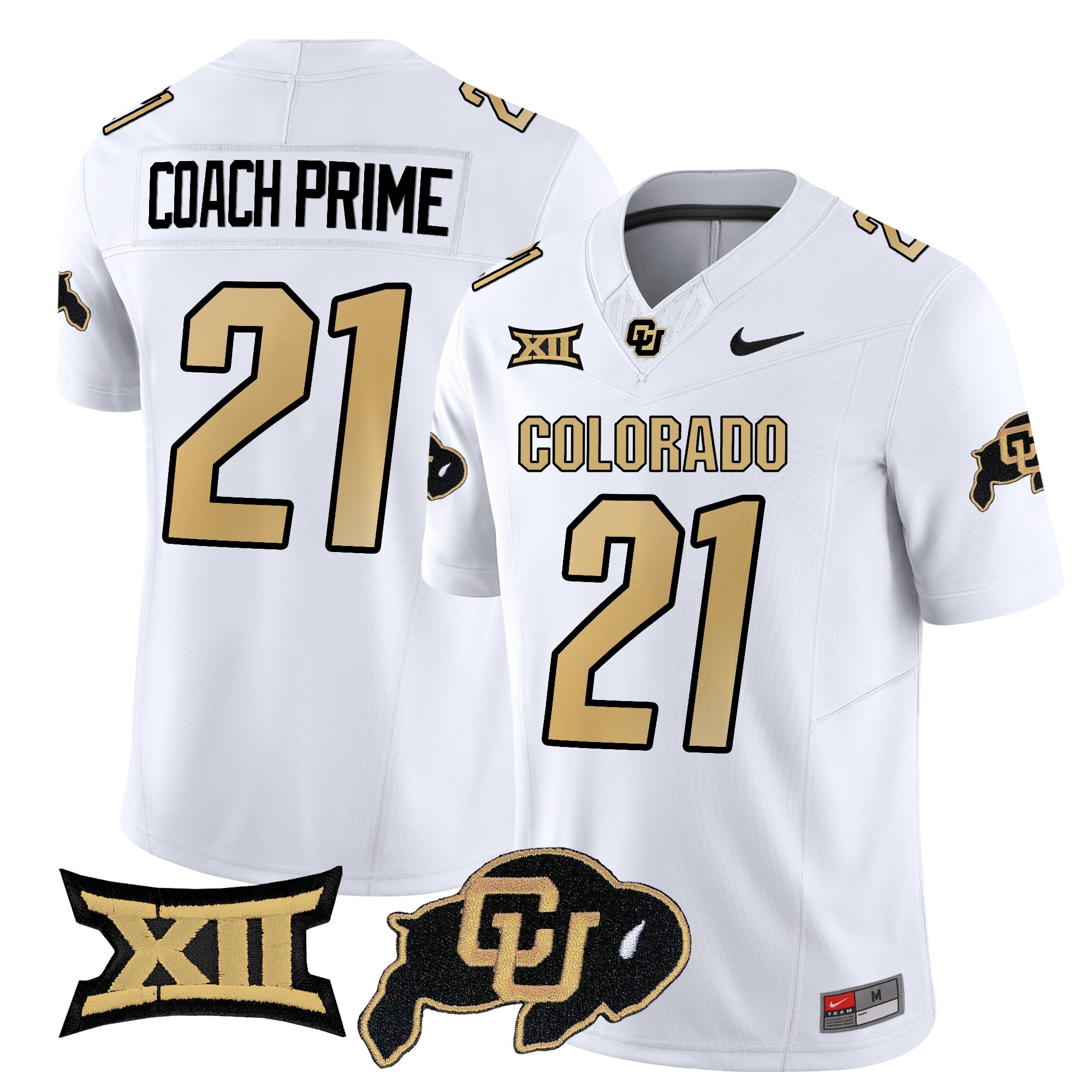 Coach Prime Men's Colorado Buffaloes 2025 Vapor Limited White Jersey - All Stitched