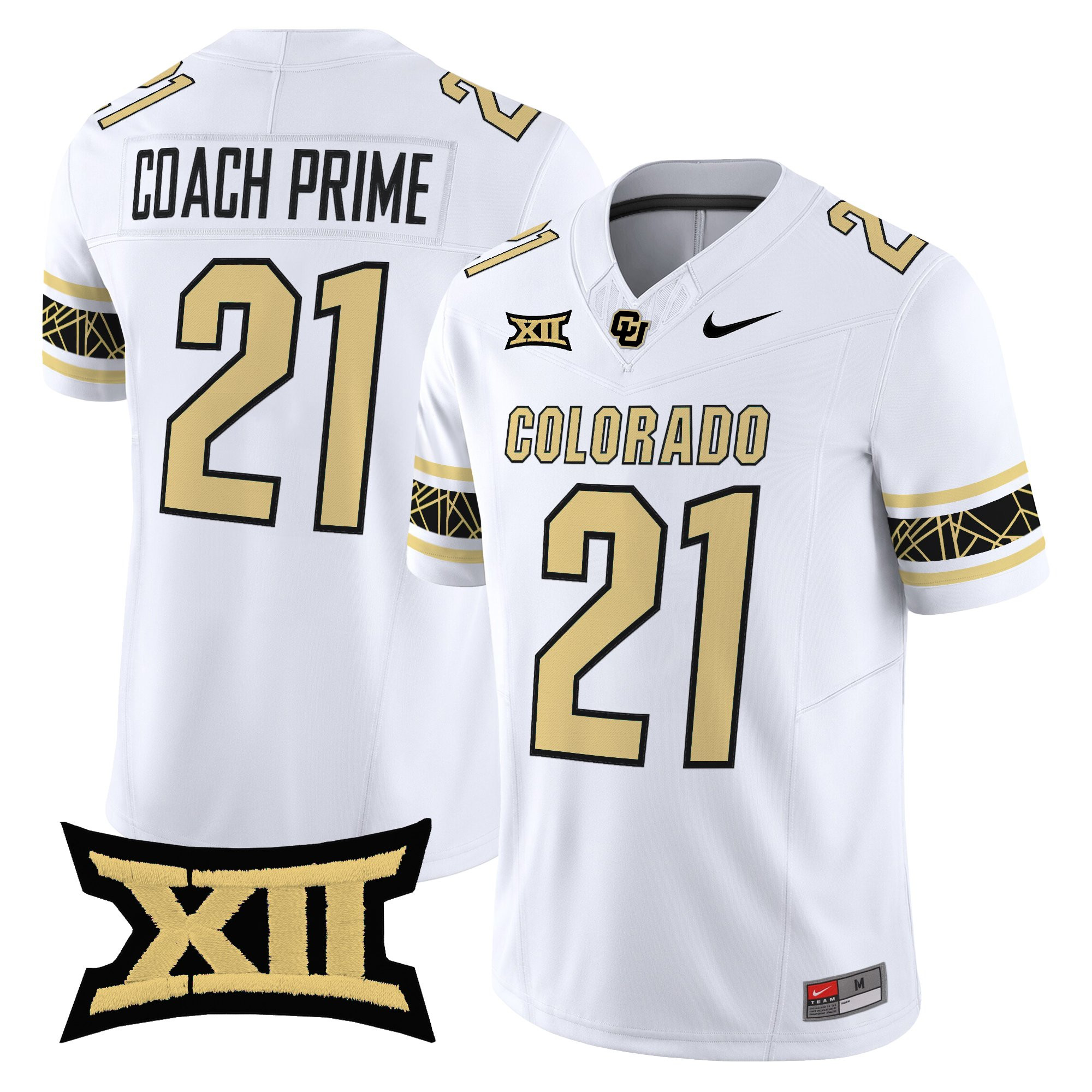 Coach Prime Men's Colorado Buffaloes 2025 Vapor Limited White Jersey V2 - All Stitched