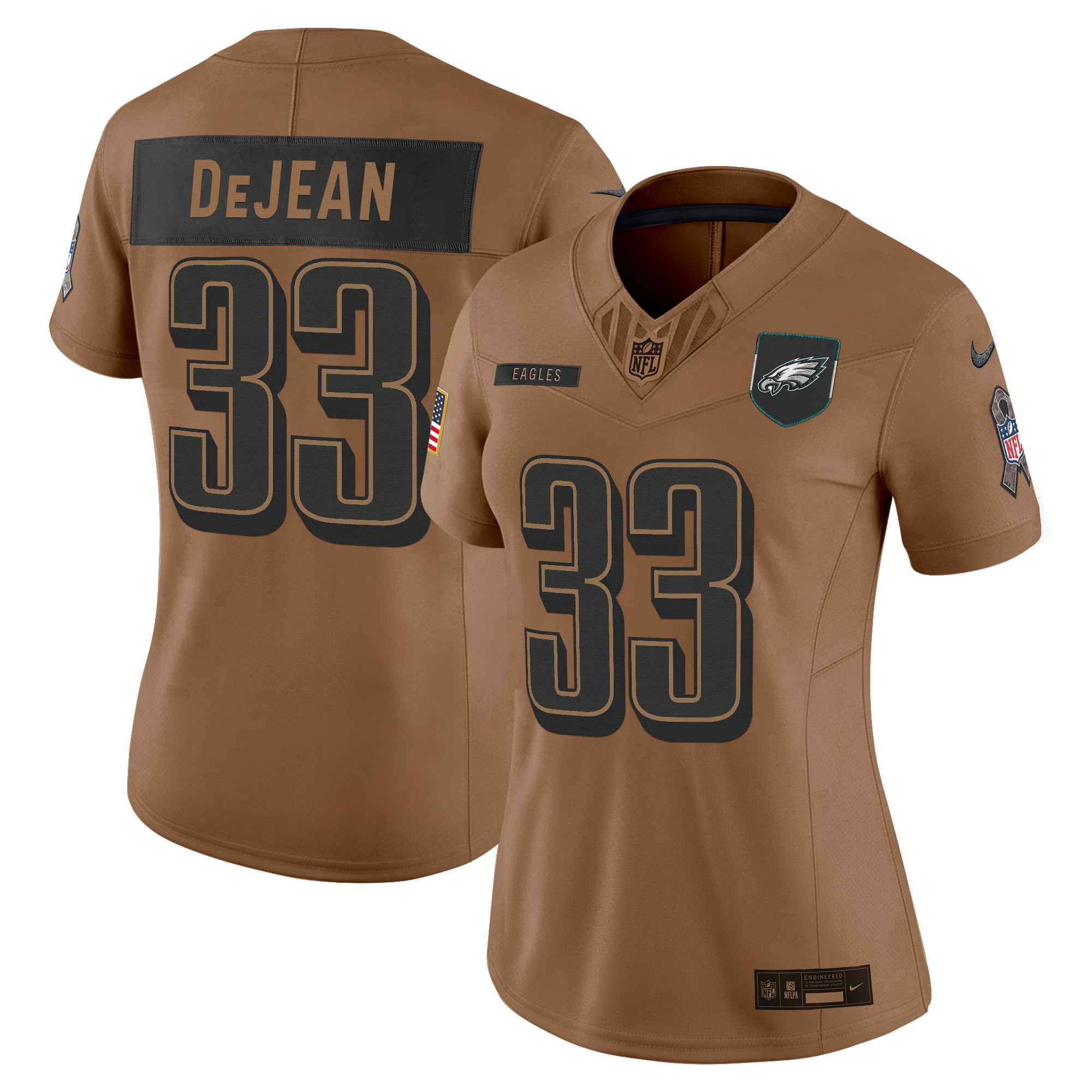 Cooper DeJean Women's Philadelphia Eagles 2025 Salute to Service Limited Brown Jersey - All Stitched