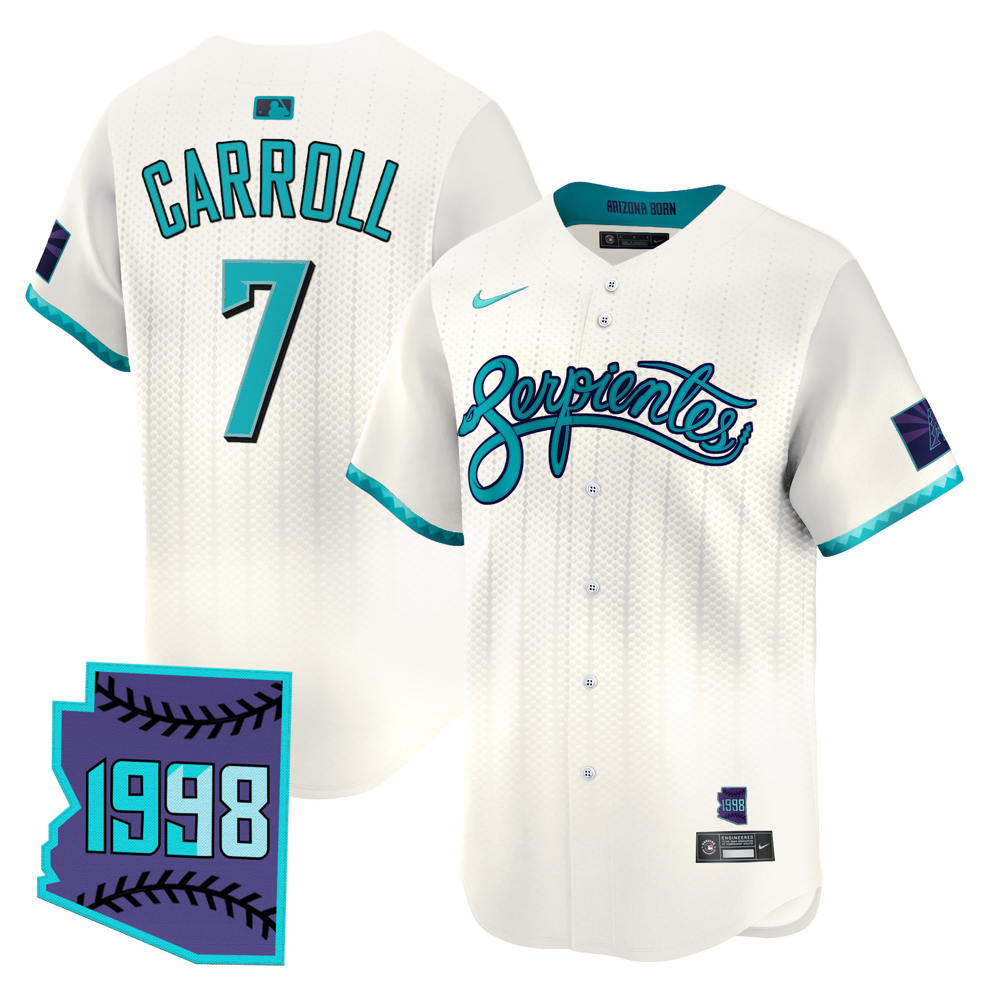 Corbin Carroll Men's Arizona Diamondbacks 2025 City Connect Vapor Premier Limited Cream Jersey V2 - Stitched