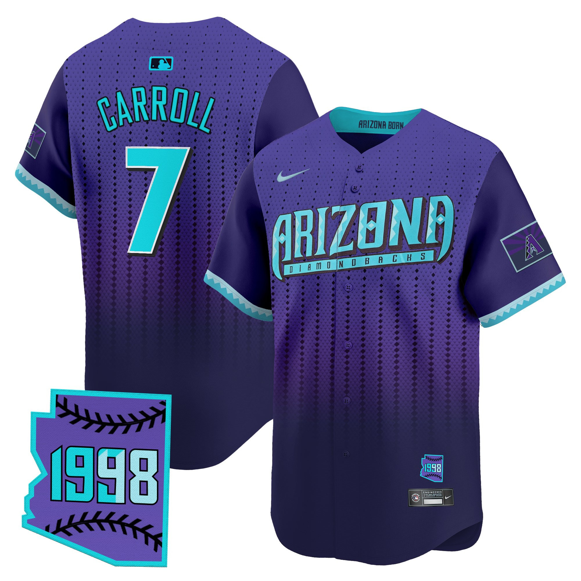 Corbin Carroll Men's Arizona Diamondbacks 2025 City Connect Vapor Premier Limited Purple Jersey - Stitched