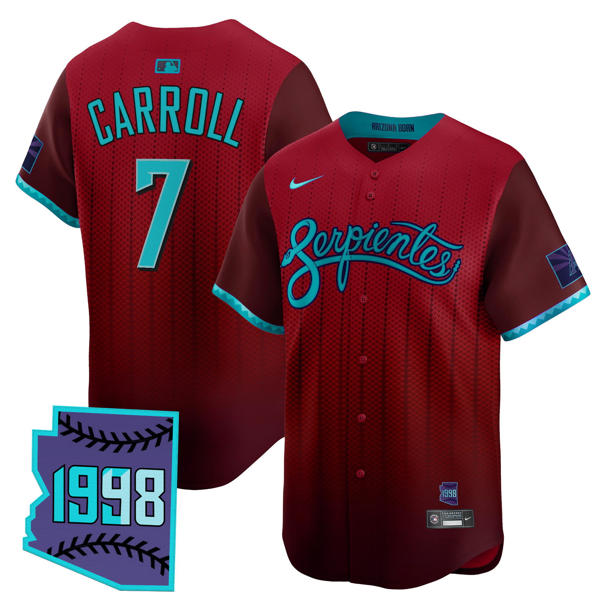 Corbin Carroll Men's Arizona Diamondbacks 2025 City Connect Vapor Premier Limited Red Jersey V2 - Stitched
