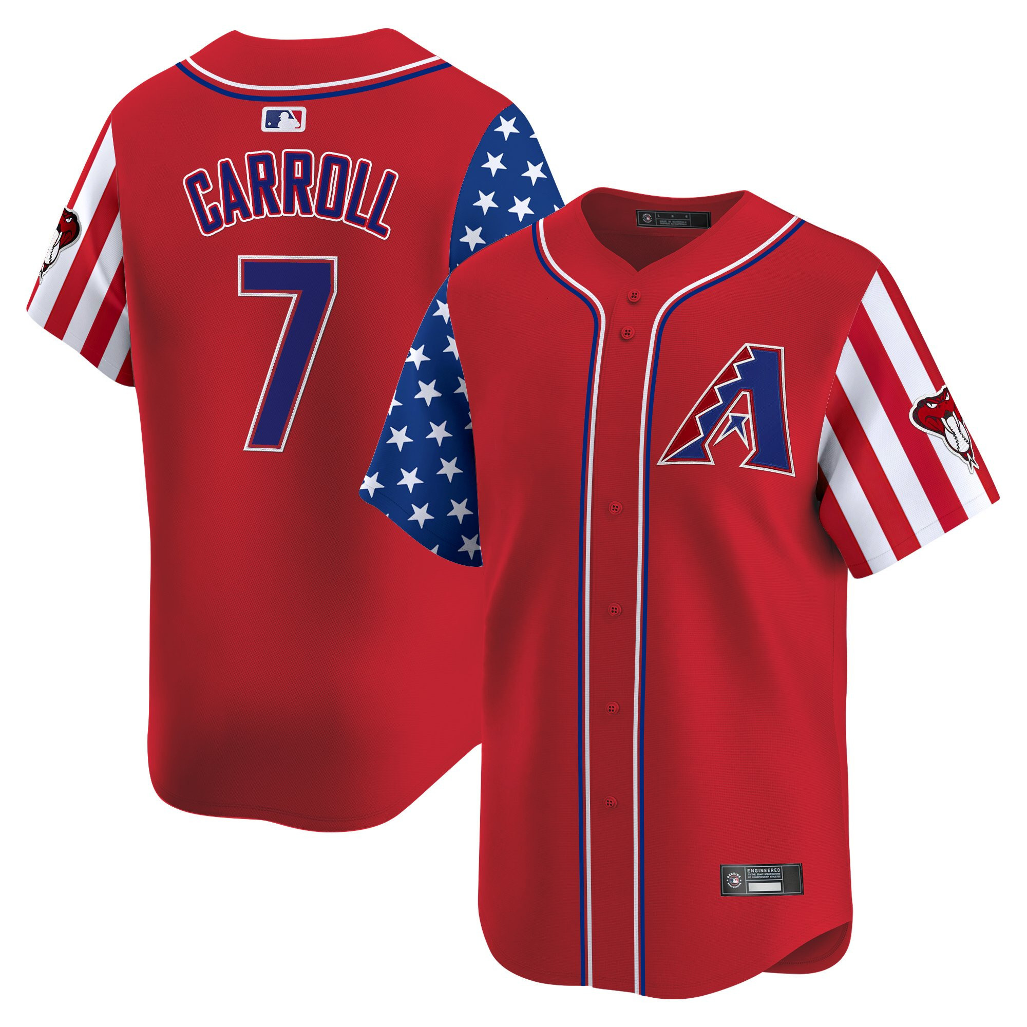 Corbin Carroll Men's Arizona Diamondbacks 2025 Independence Day Vapor Premier Limited Red Jersey - All Stitched