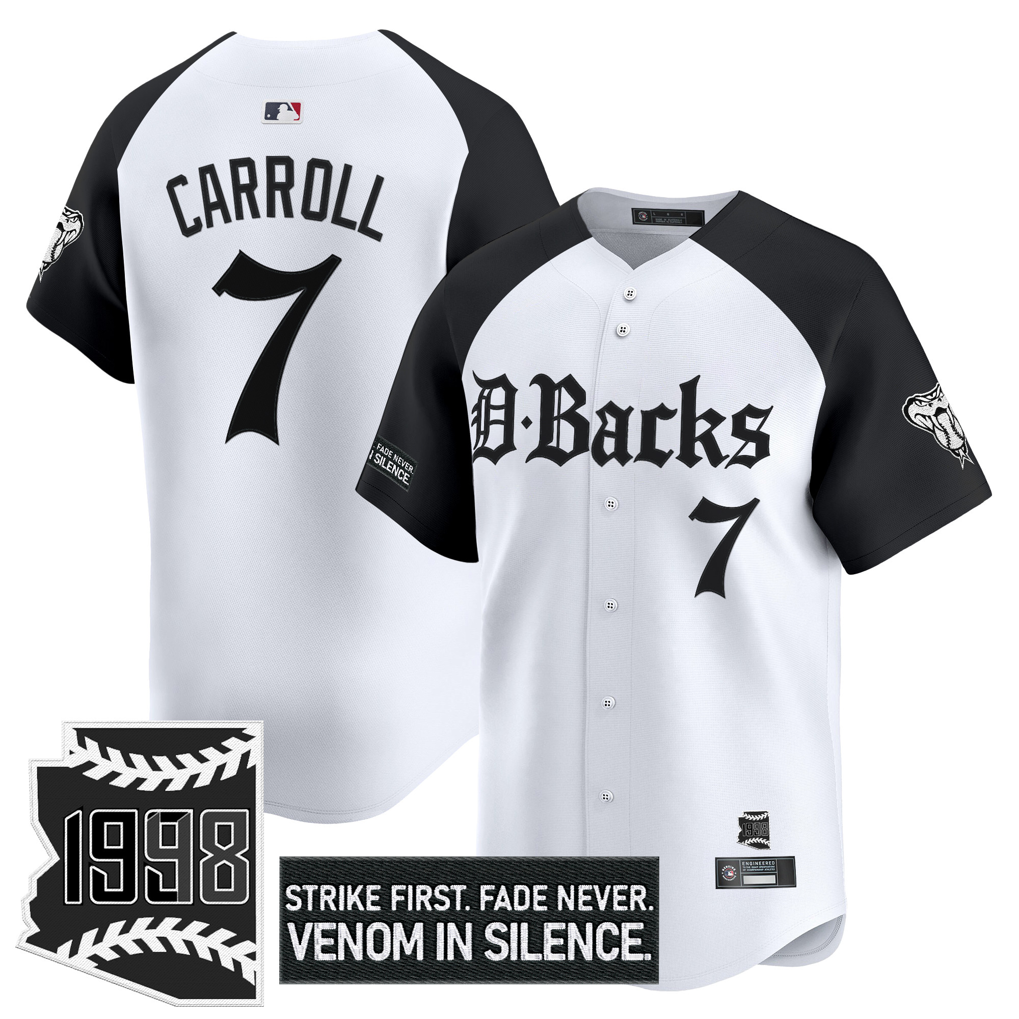 Corbin Carroll Men's Arizona Diamondbacks Gothic Desert Fang Edition Vapor Premier Limited Alternate Jersey V2 - All Stitched