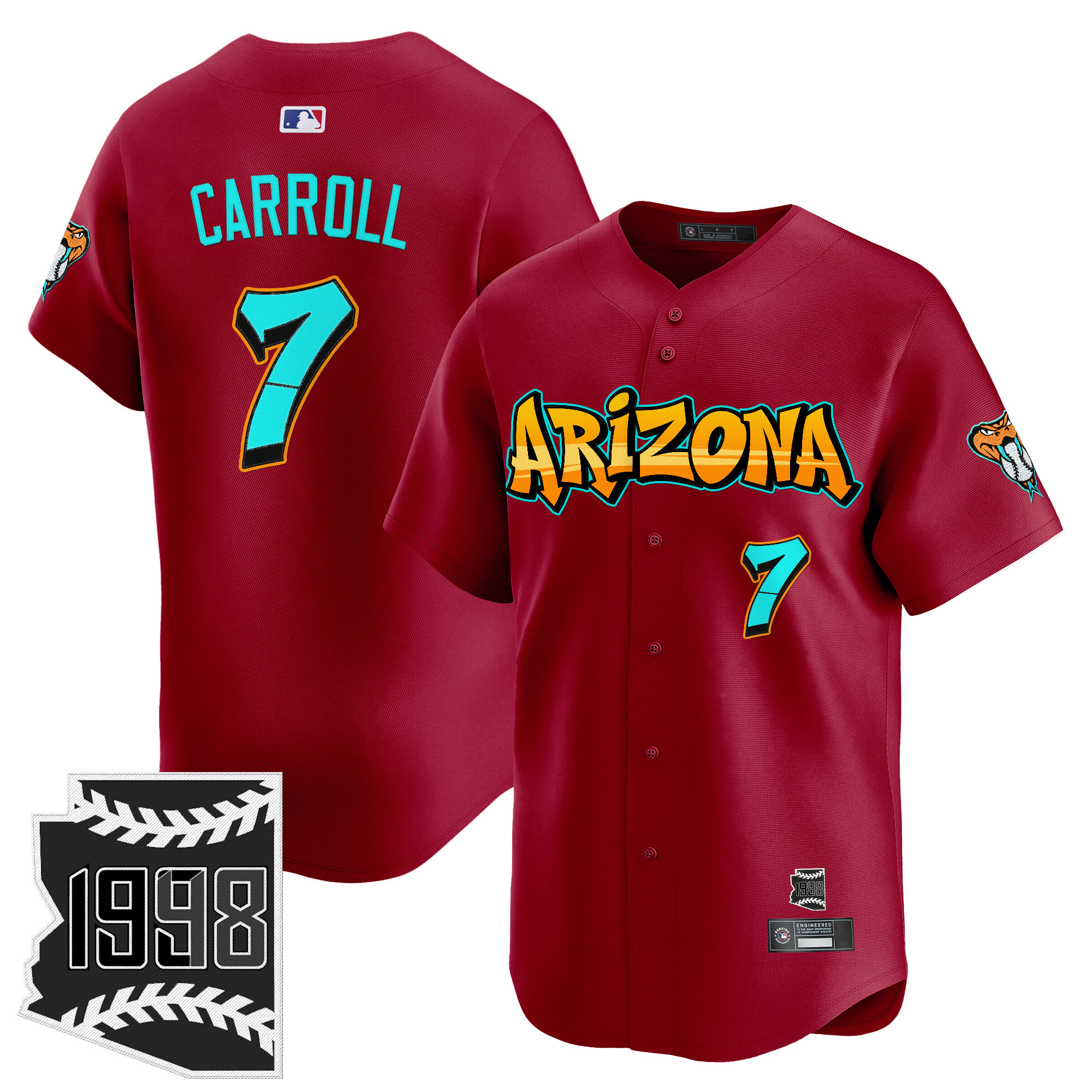 Corbin Carroll Men's Arizona Diamondbacks Graffiti Desert Ink Edition Vapor Premier Limited Red Jersey - All Stitched
