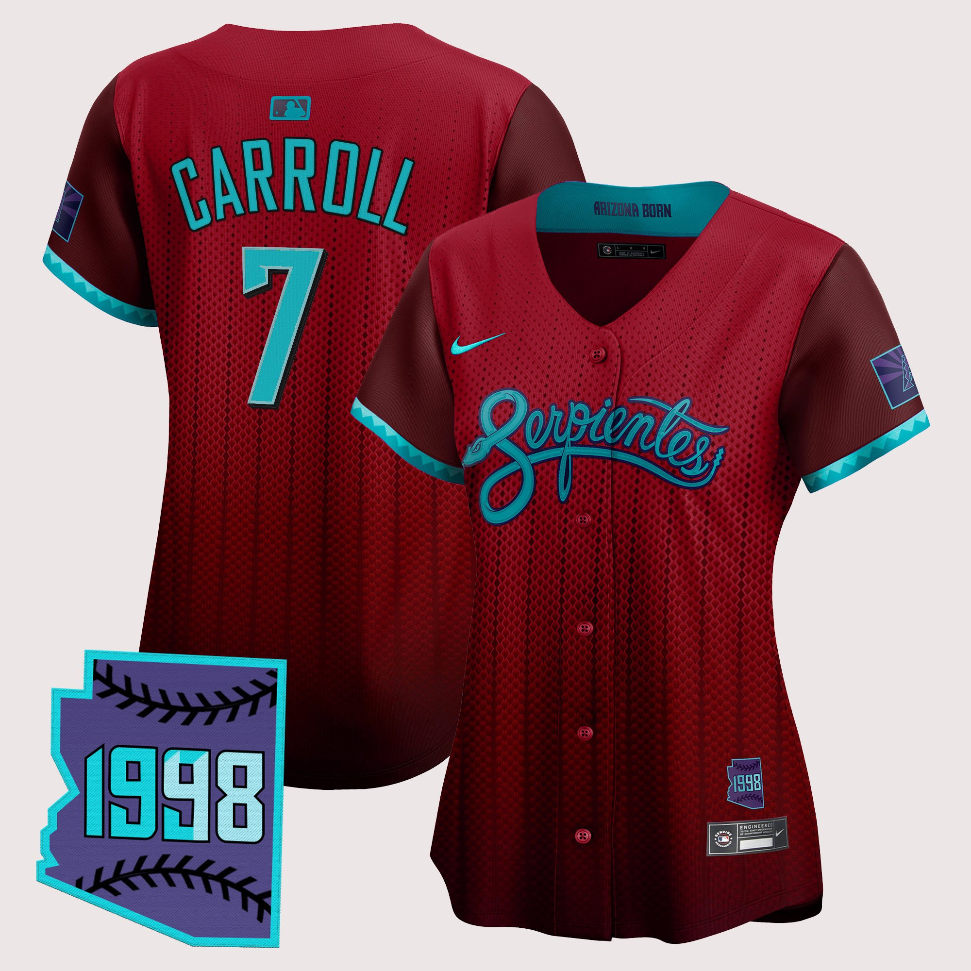 Corbin Carroll Women's Arizona Diamondbacks 2025 City Connect Vapor Premier Limited Red Jersey V2 - Stitched
