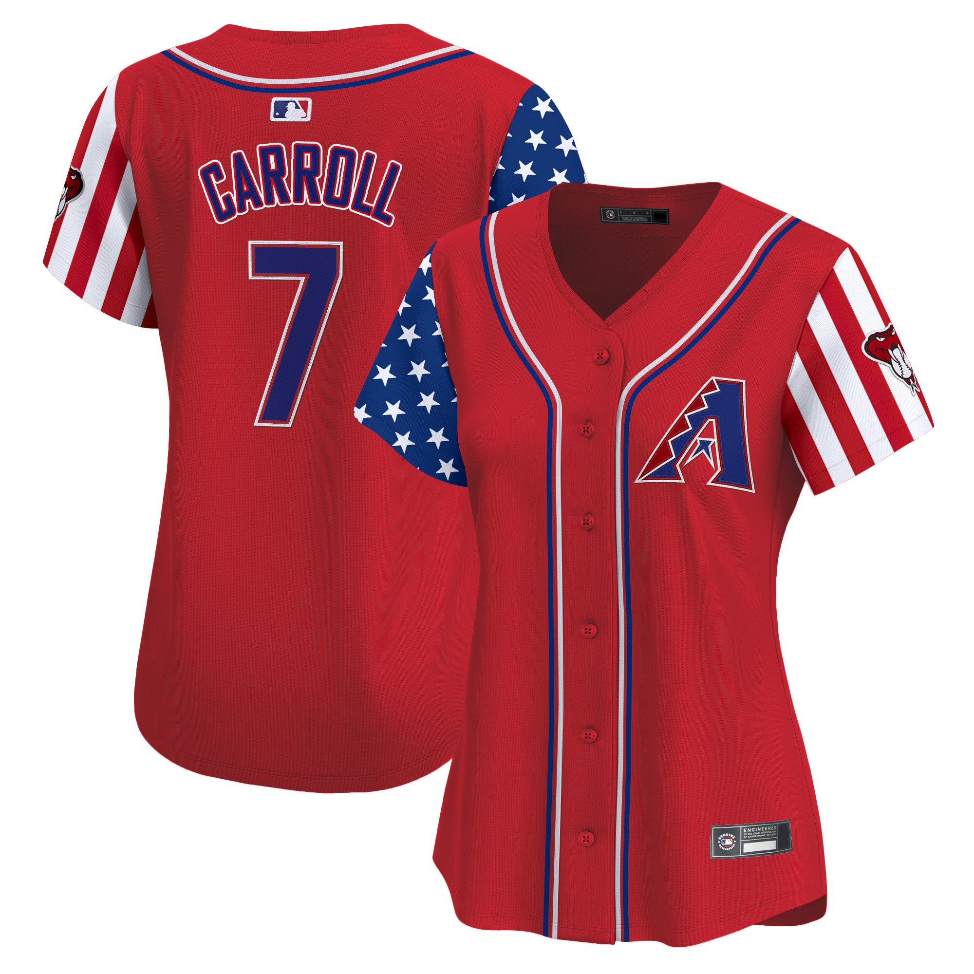 Corbin Carroll Women's Arizona Diamondbacks 2025 Independence Day Vapor Premier Limited Red Jersey - All Stitched