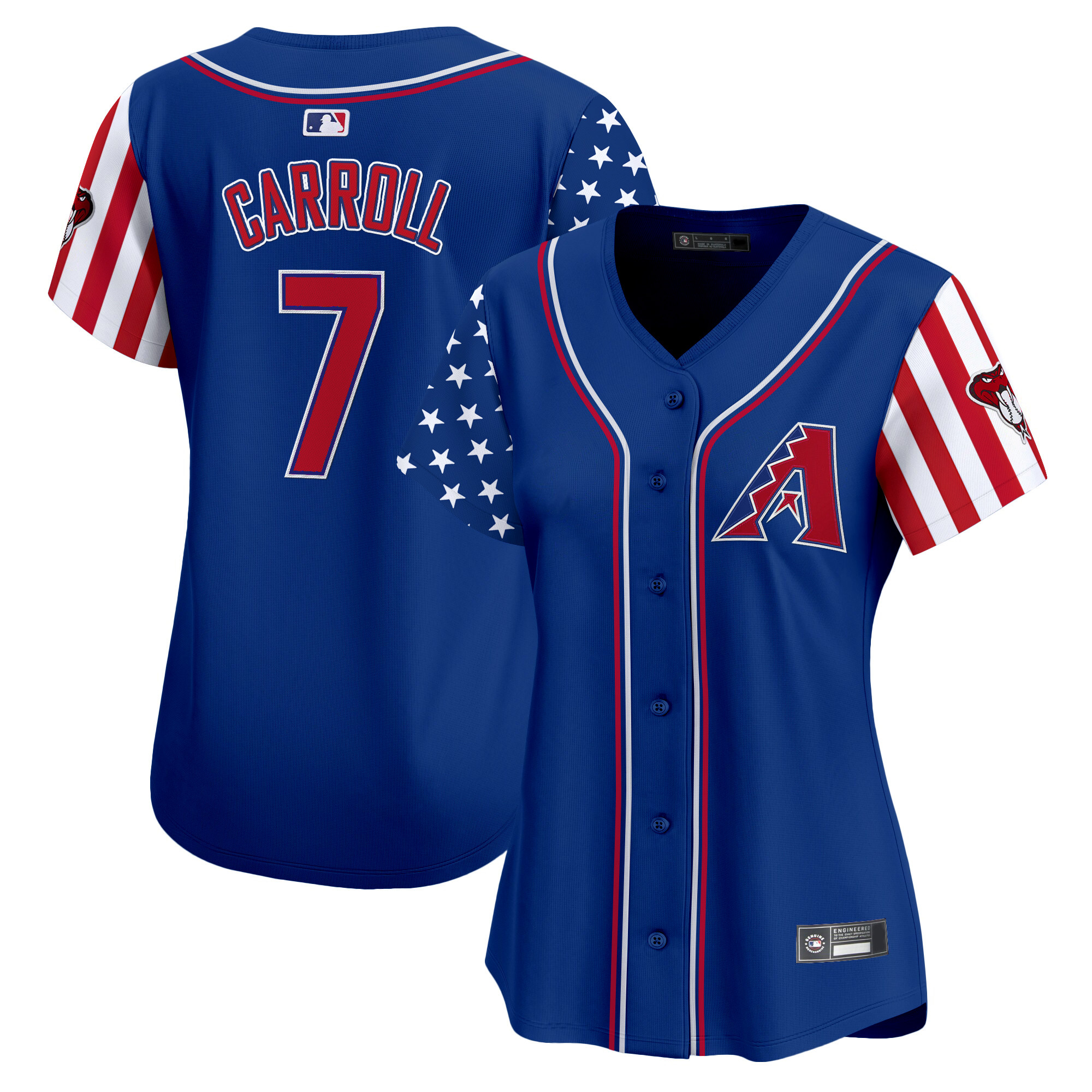 Corbin Carroll Women's Arizona Diamondbacks 2025 Independence Day Vapor Premier Limited Royal Jersey - All Stitched