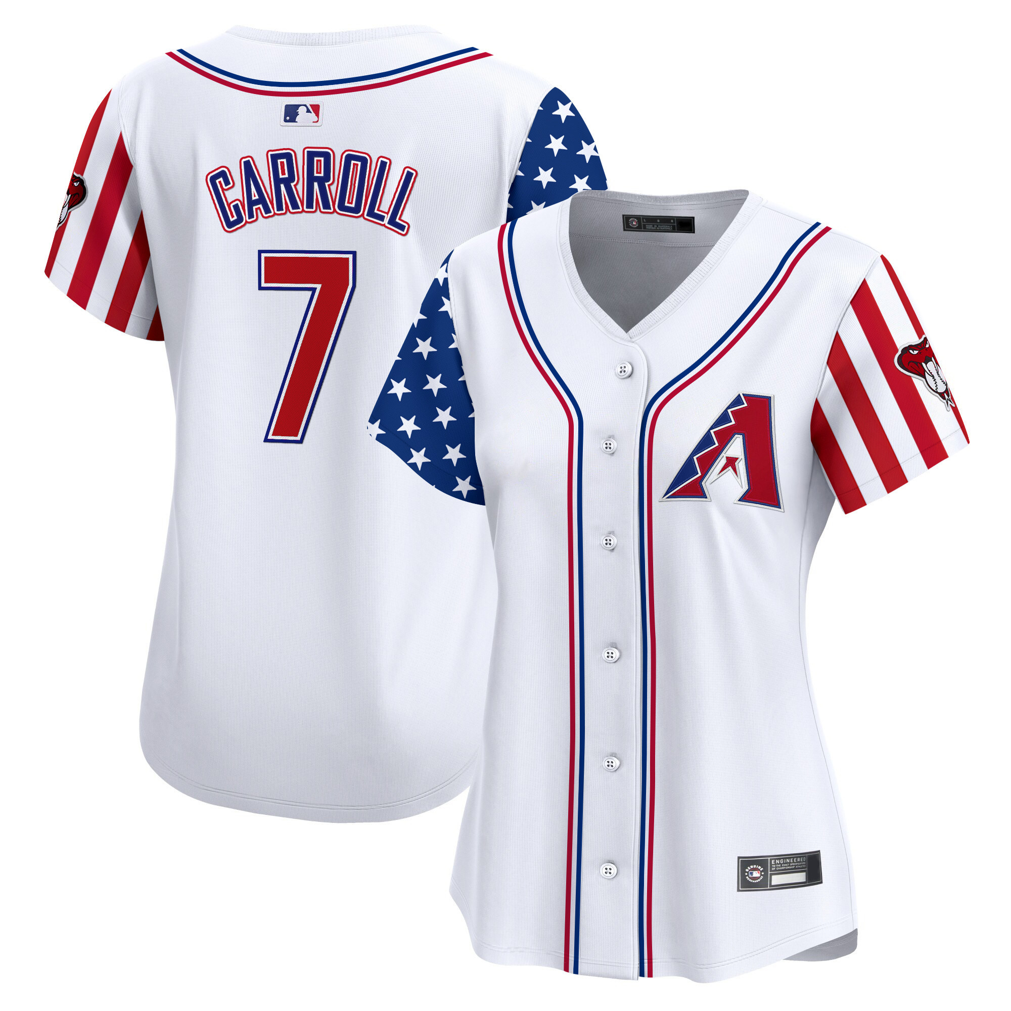 Corbin Carroll Women's Arizona Diamondbacks 2025 Independence Day Vapor Premier Limited White Jersey - All Stitched