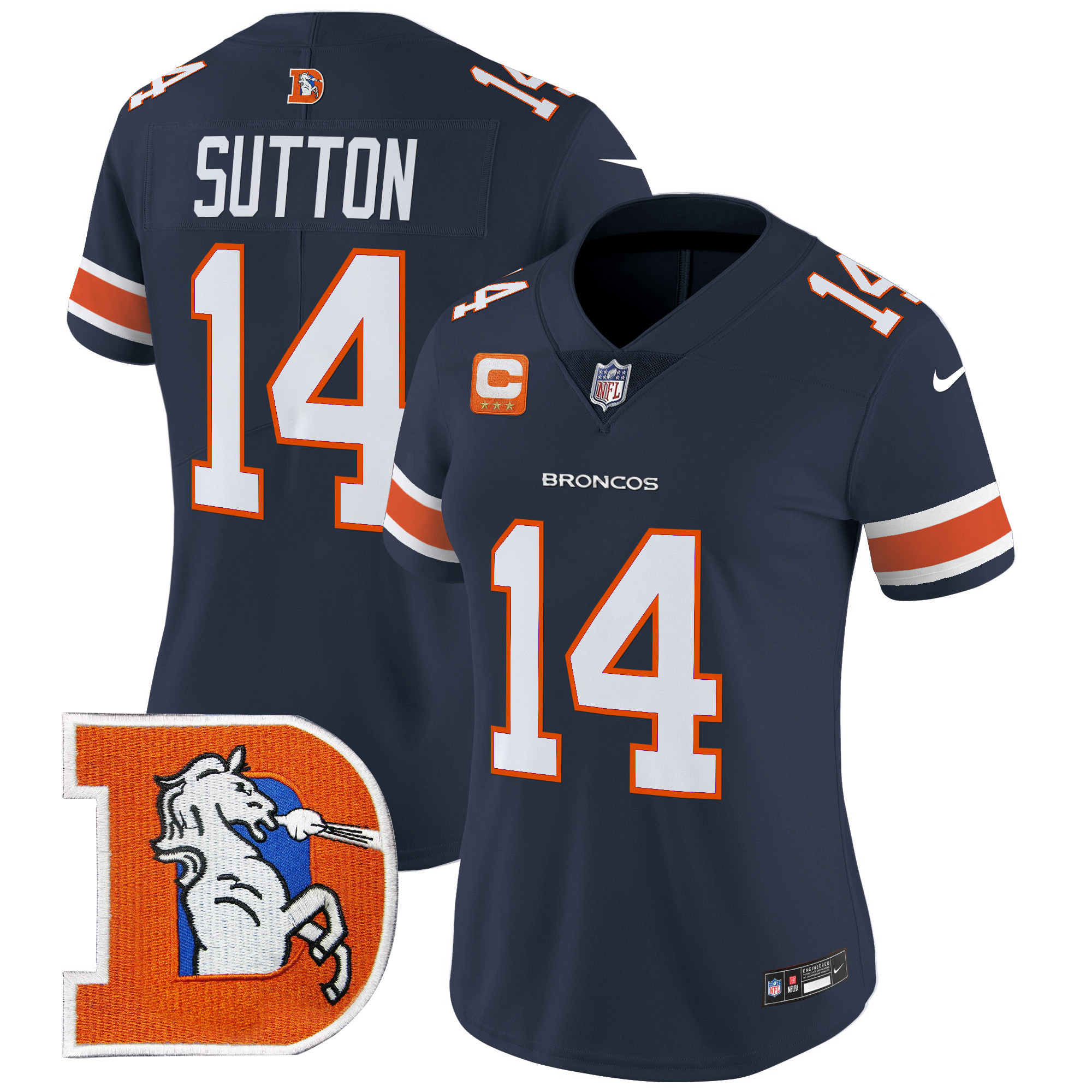 Courtland Sutton Women's Denver Broncos Throwback Vapor Limited Navy Jersey V2 - All Stitched