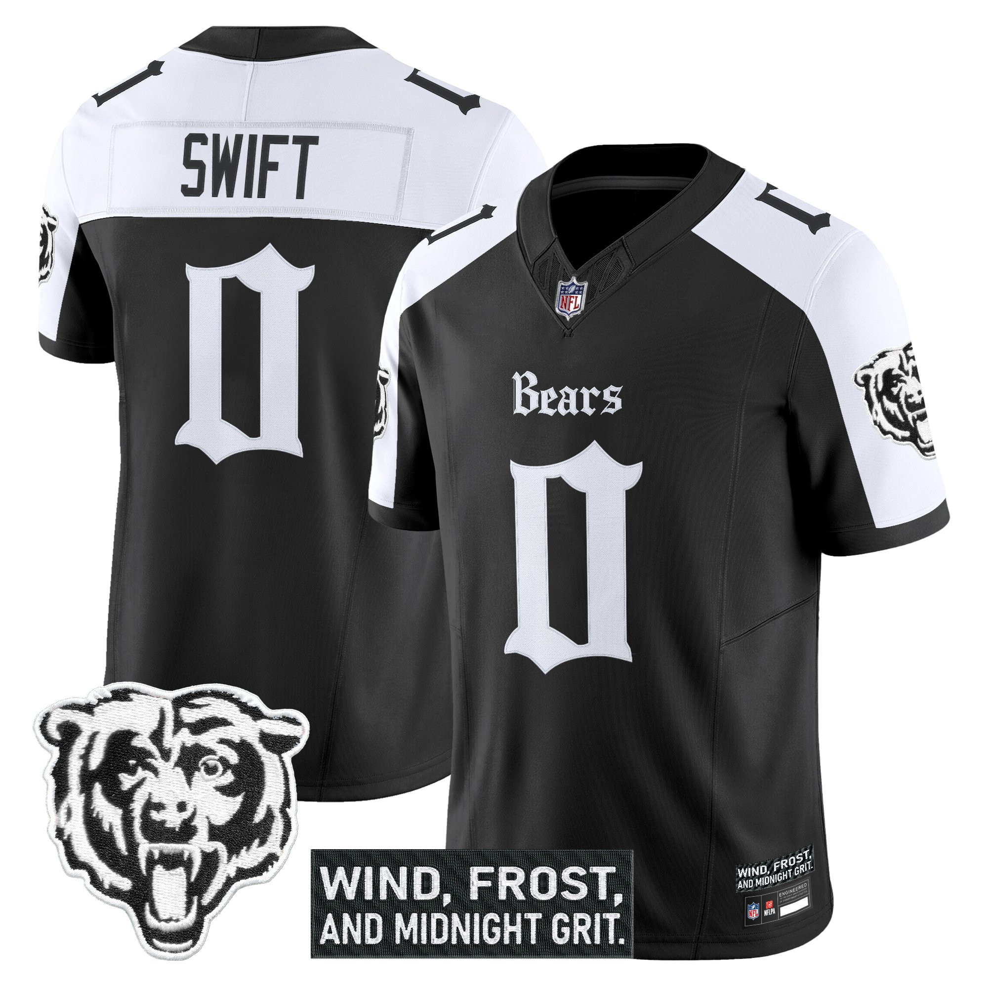 DAndre Swift Men's Chicago Bears Gothic Midway Legacy Vapor Limited Alternate Jersey - All Stitched