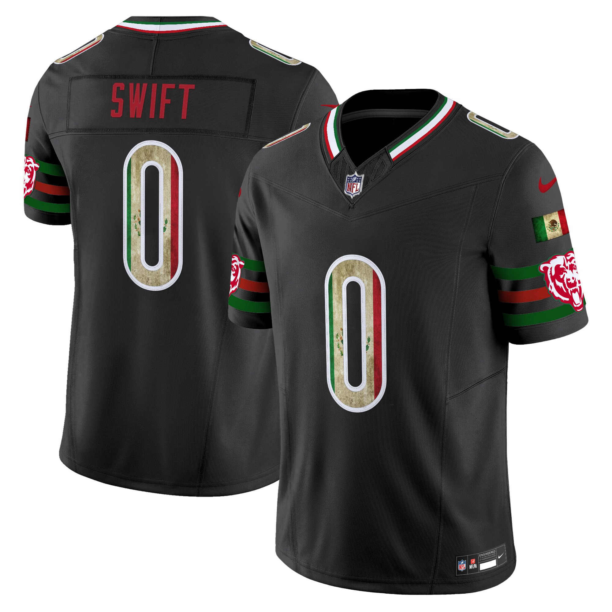 DAndre Swift Men's Chicago Bears Mexico Vapor Limited Black Jersey - All Stitched