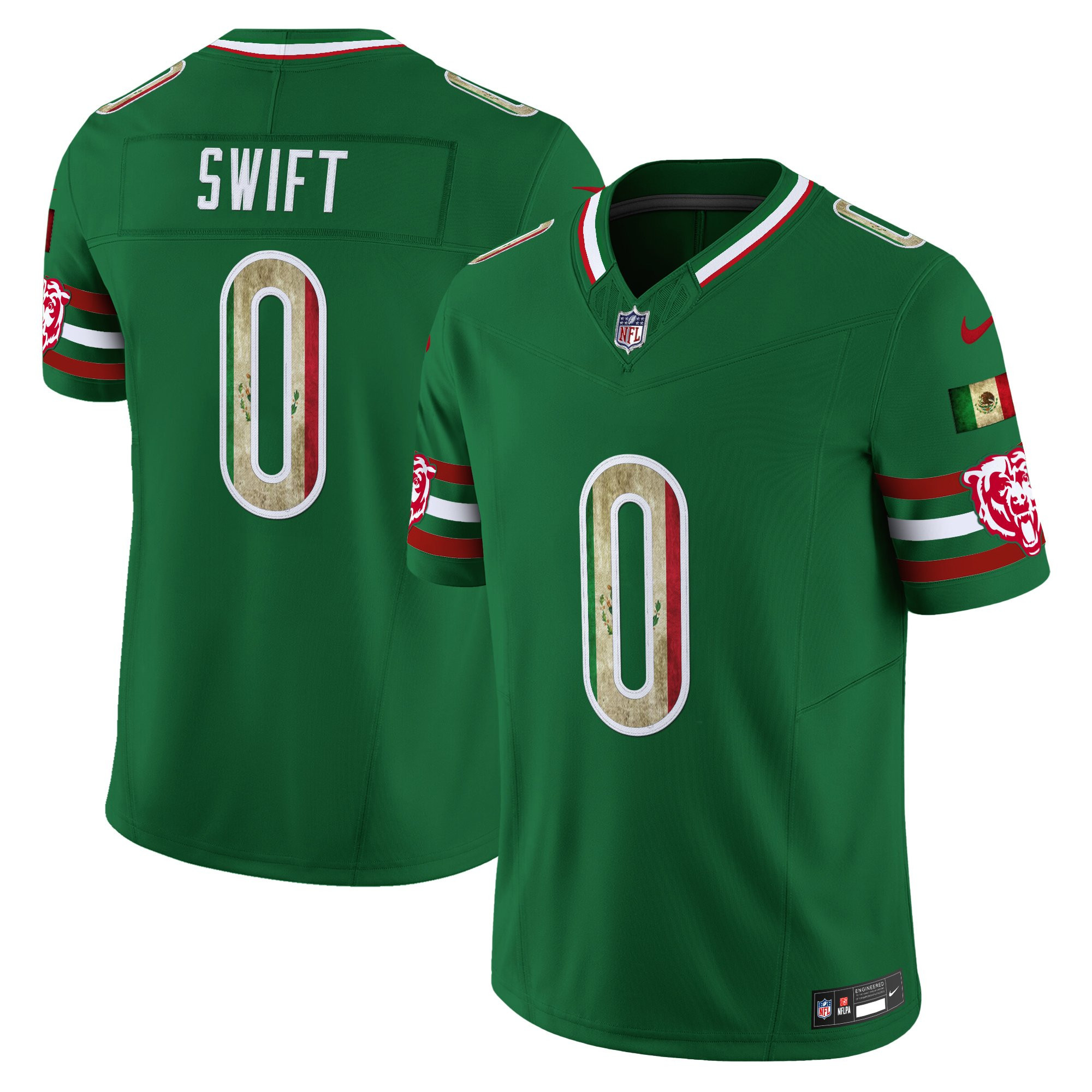 DAndre Swift Men's Chicago Bears Mexico Vapor Limited Green Jersey - All Stitched