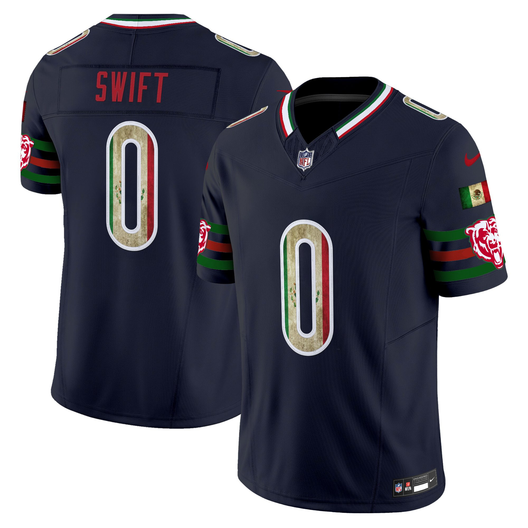DAndre Swift Men's Chicago Bears Mexico Vapor Limited Navy Jersey - All Stitched