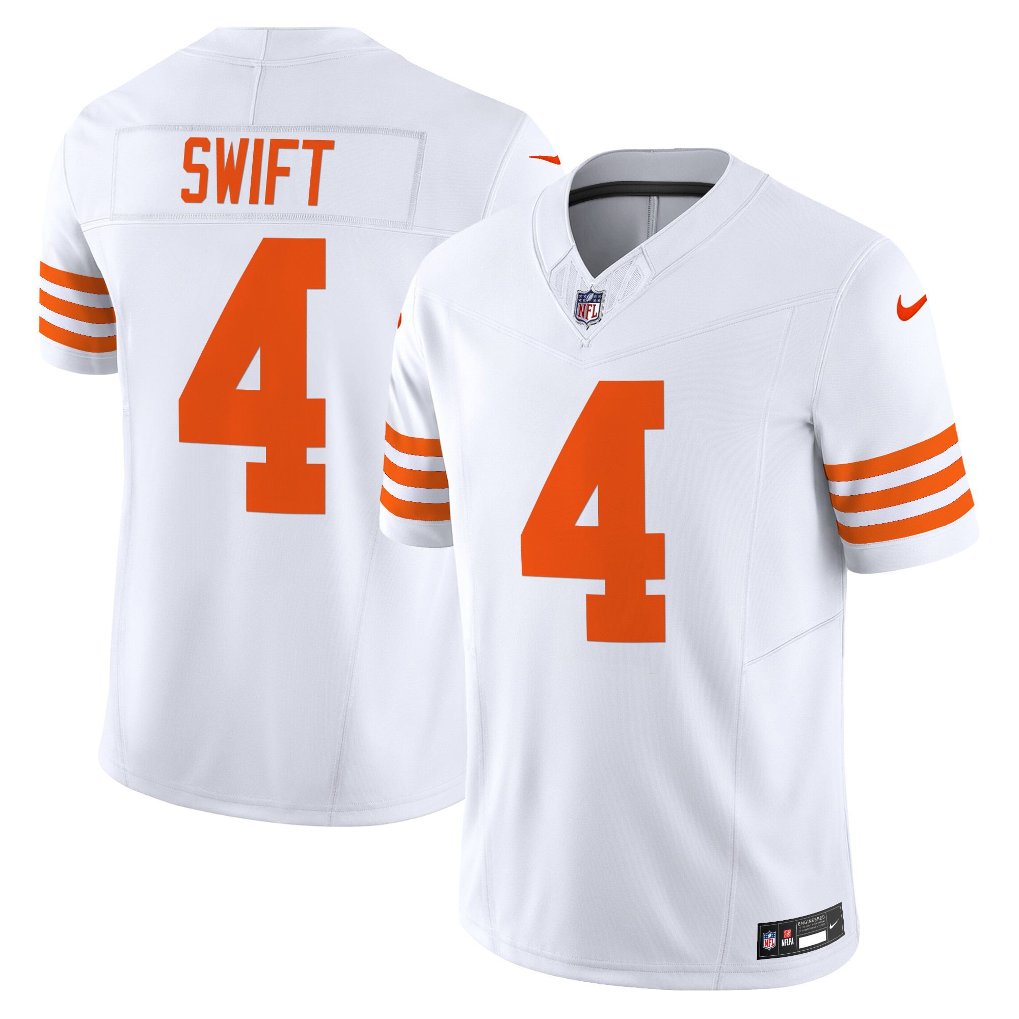 DAndre Swift Men's Chicago Bears Throwback Vapor Limited White Jersey - All Stitched