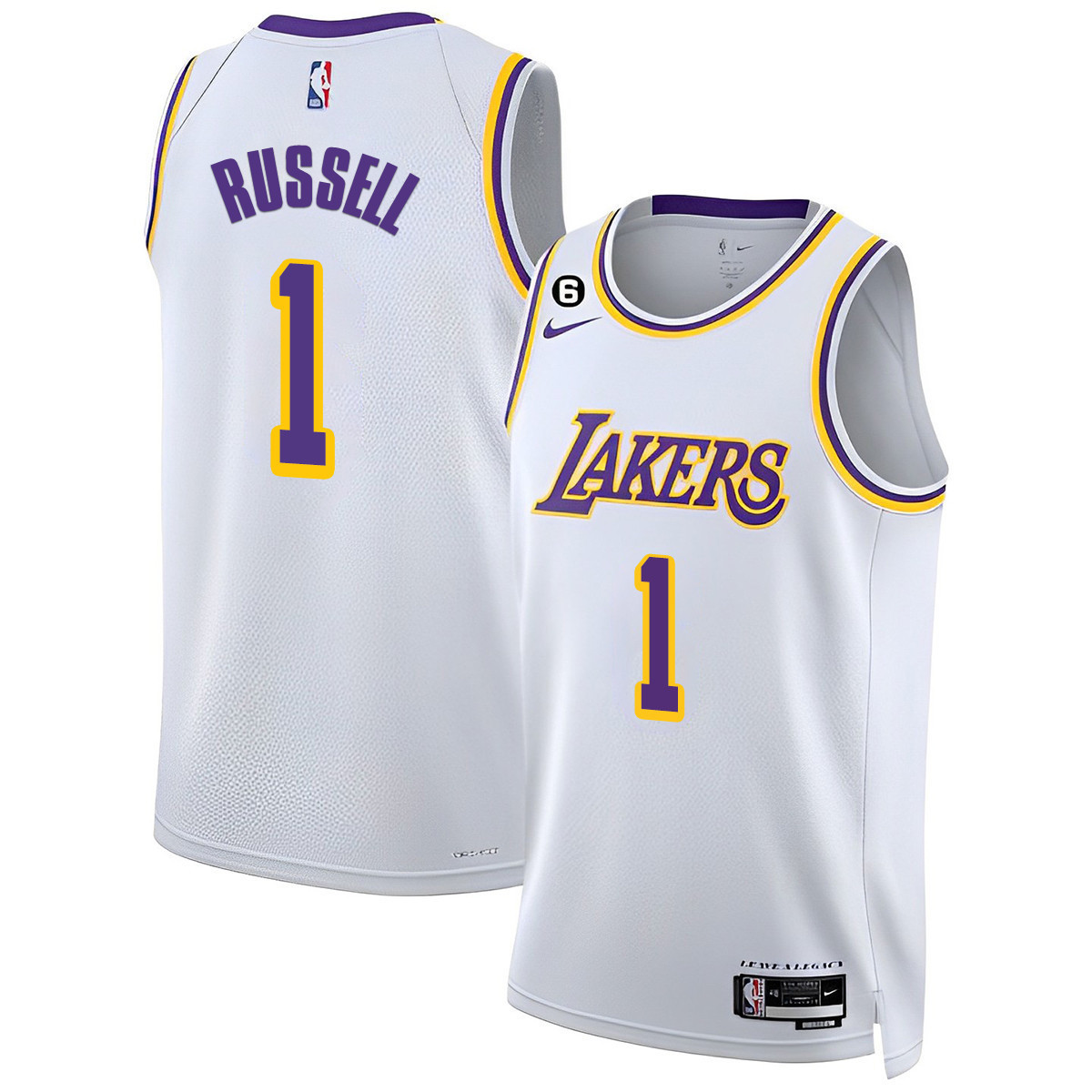 DAngelo Russell Men's Los Angeles Lakers 2023 Association Jersey Collection - All Stitched