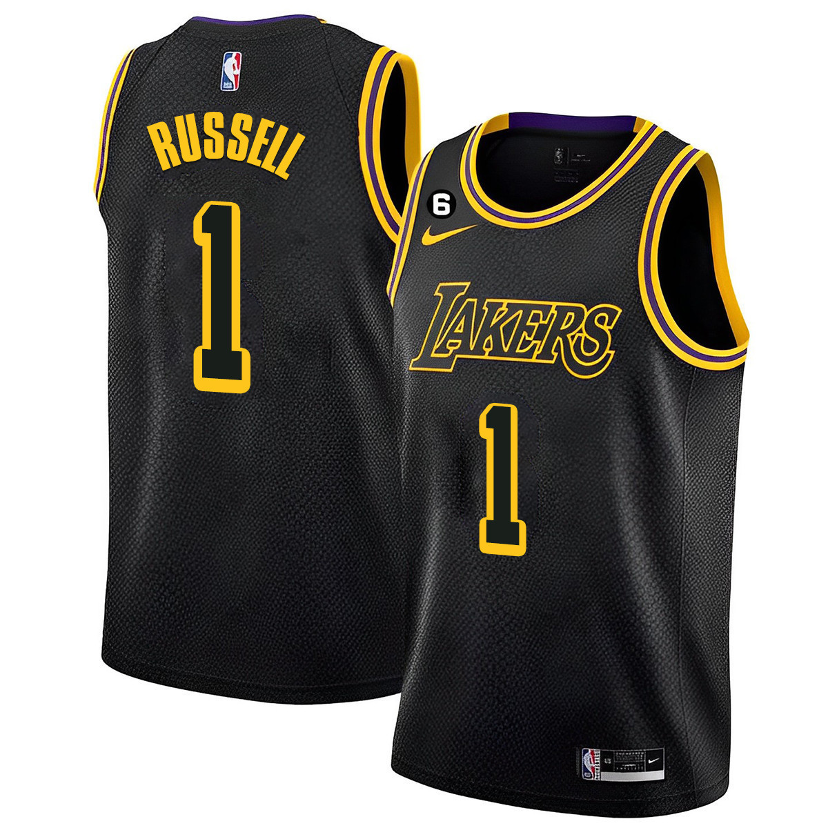 DAngelo Russell Men's Los Angeles Lakers 2023 Black Mamba Jersey Collection - All Stitched
