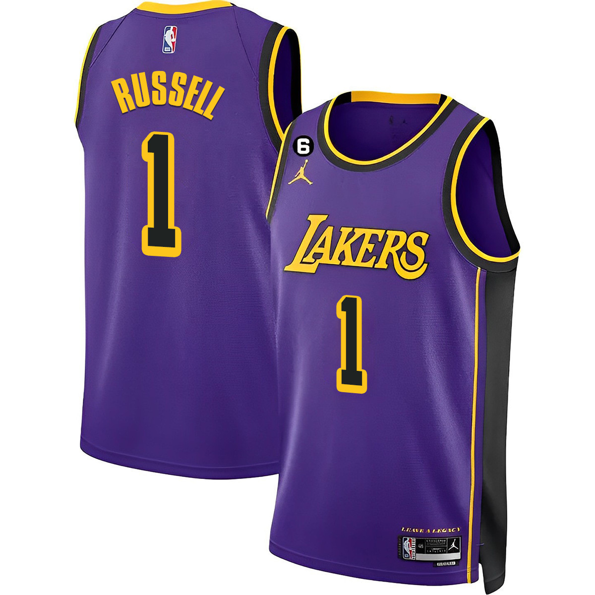 DAngelo Russell Men's Los Angeles Lakers 2023 Purple Jersey Collection - All Stitched