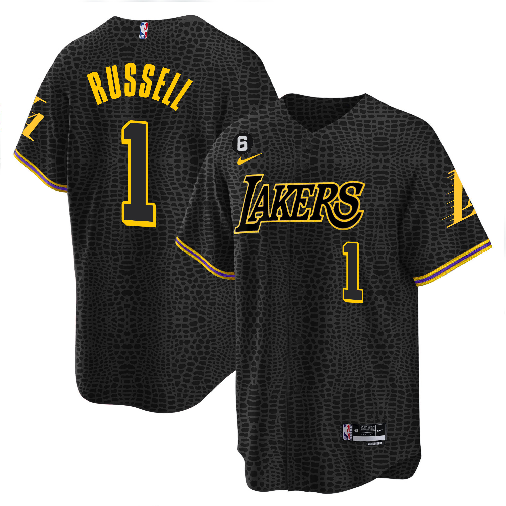 DAngelo Russell Men's Los Angeles Lakers Cool Base Mamba Mamba Jersey - All Stitched