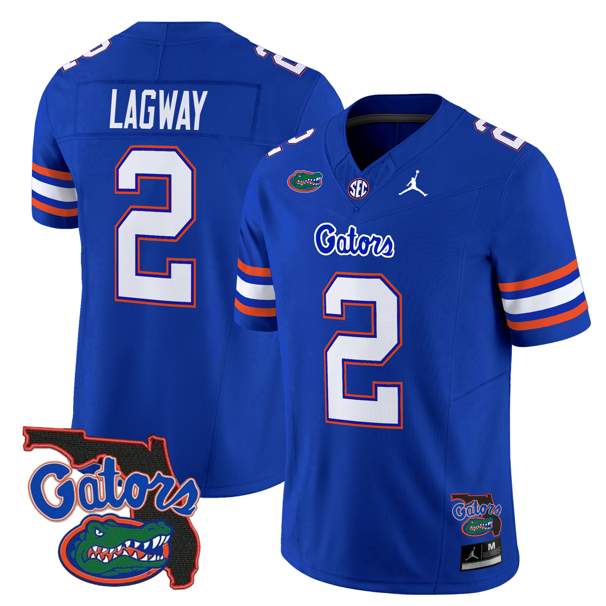 DJ Lagway Men's Florida Gators 2025 Florida Patch Vapor Limited Royal Jersey - All Stitched