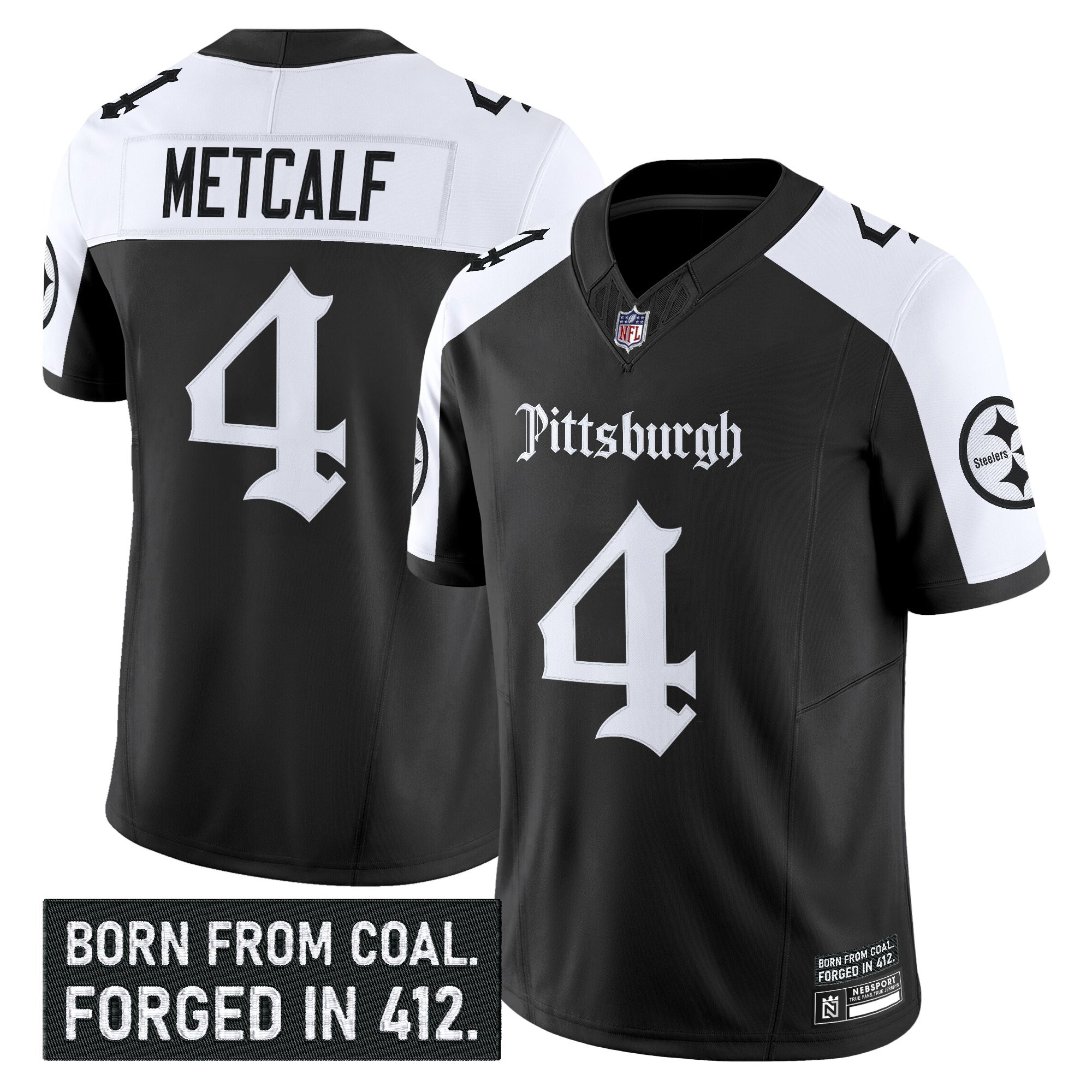 DK Metcalf Men's Pittsburgh Steelers Gothic Steel City Edition Vapor Limited Alternate Jersey - All Stitched