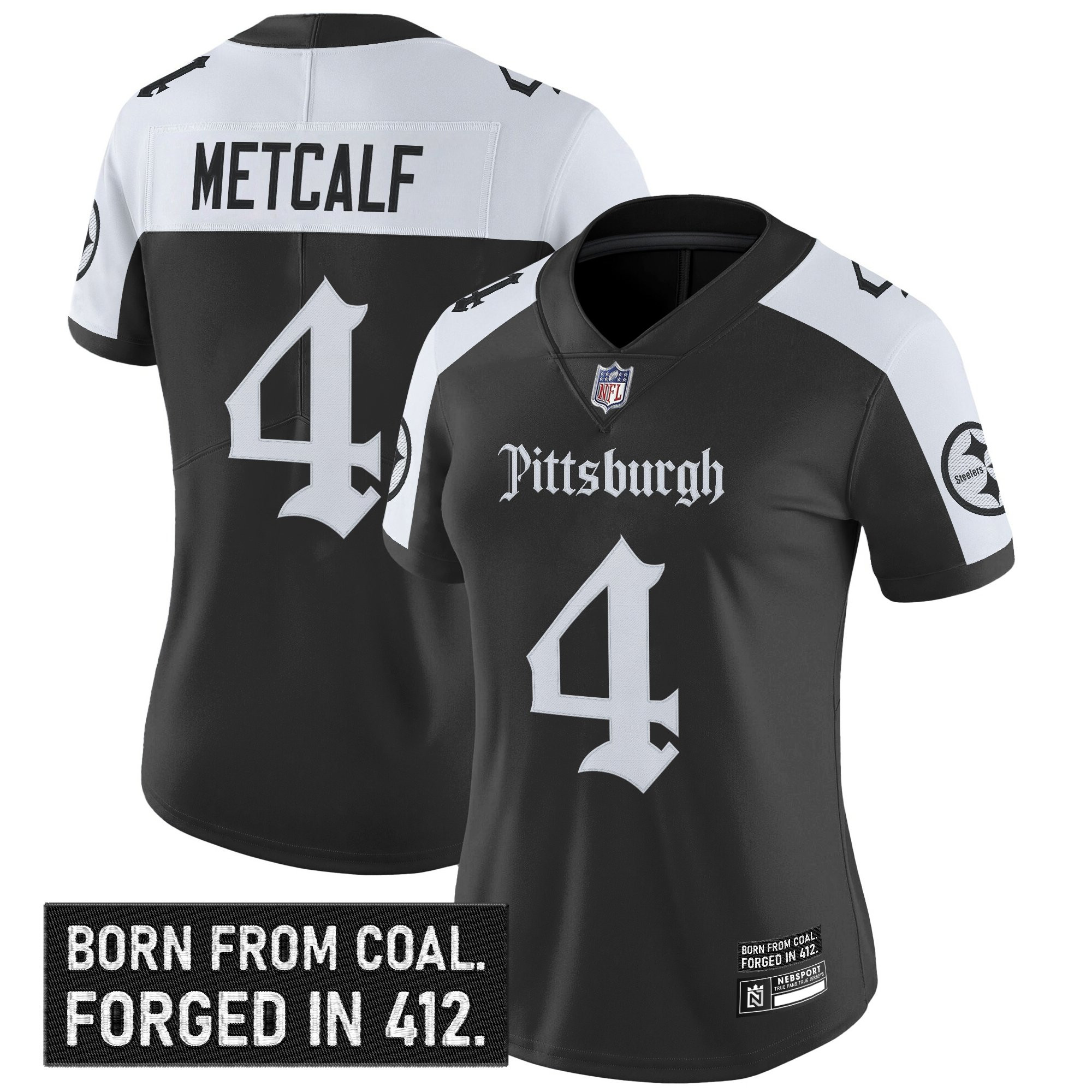 DK Metcalf Women's Pittsburgh Steelers Gothic Steel City Edition Vapor Limited Alternate Jersey - All Stitched