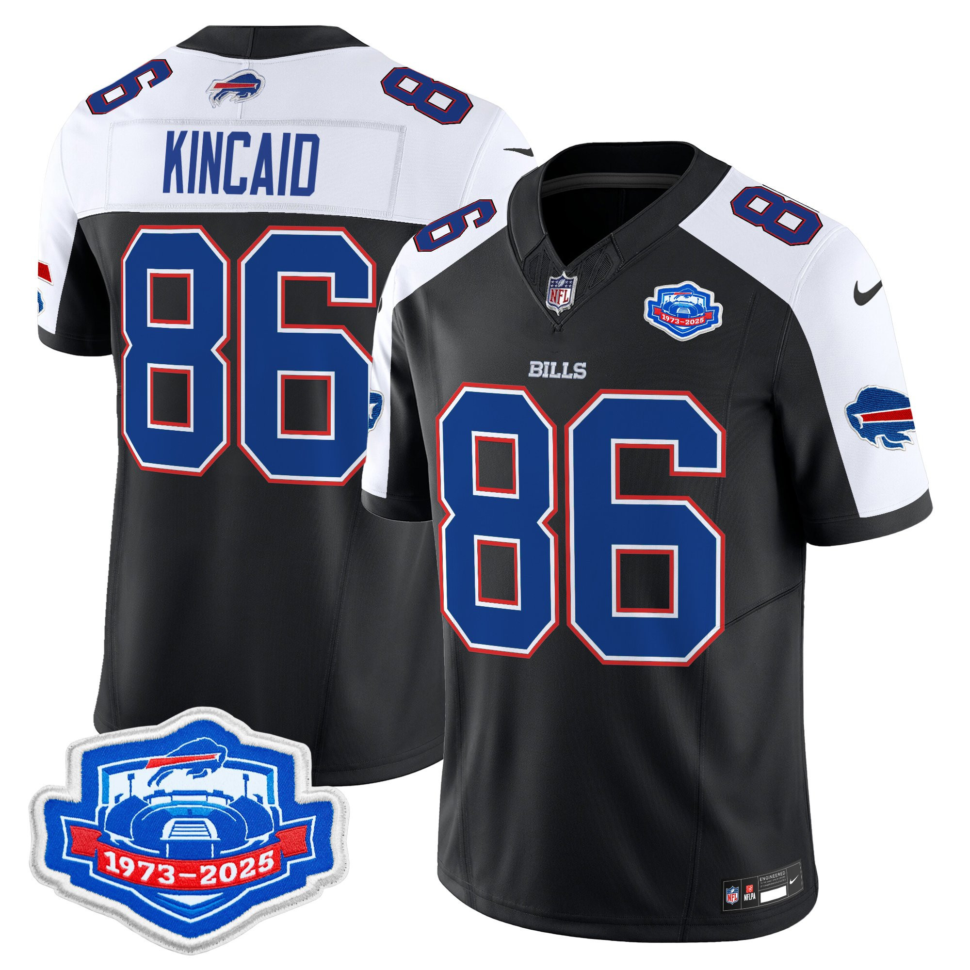 Dalton Kincaid Men's Buffalo Bills 2025 Farewell Season Patch Vapor Limited Black Alternate Jersey - All Stitched