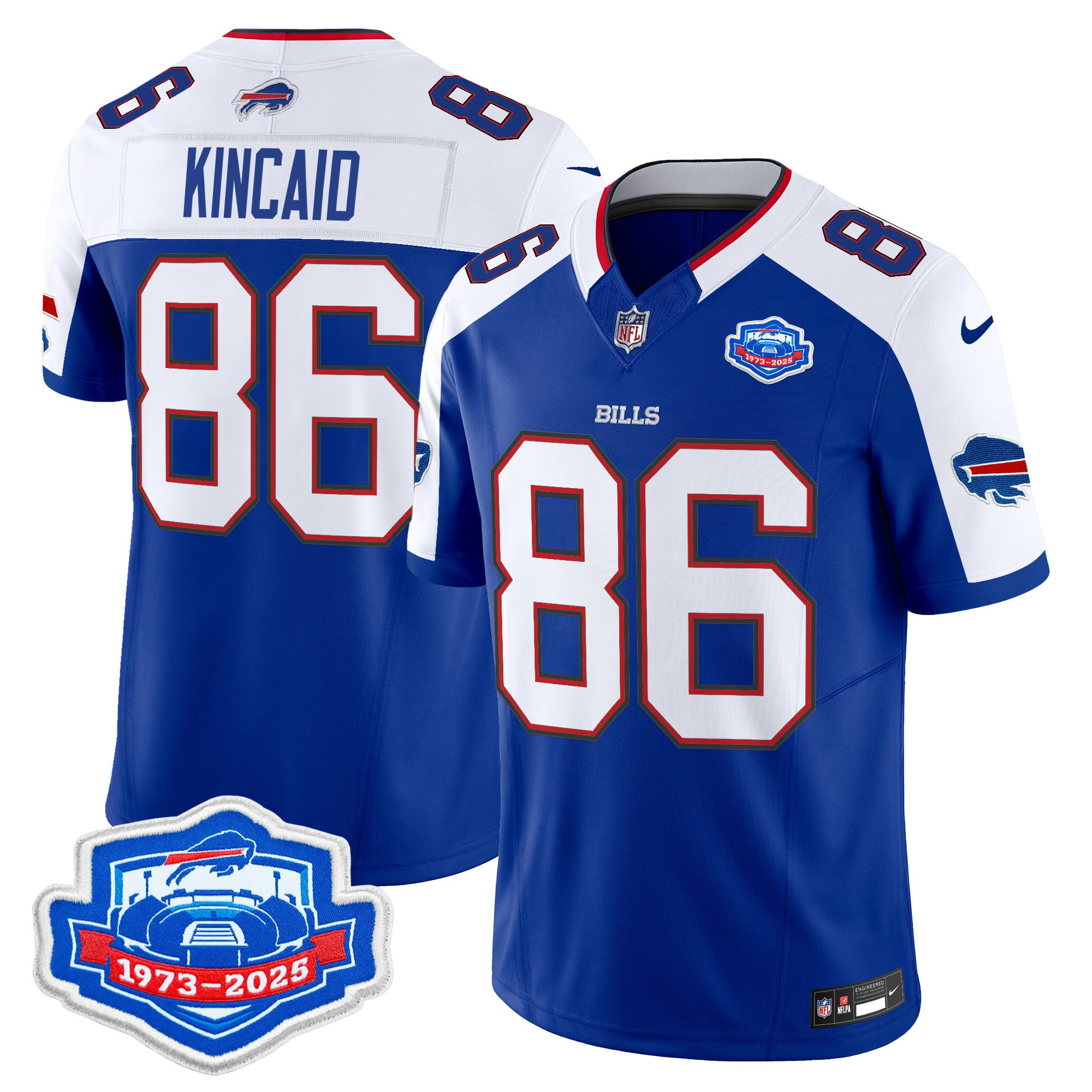 Dalton Kincaid Men's Buffalo Bills 2025 Farewell Season Patch Vapor Limited Royal Alternate Jersey - All Stitched