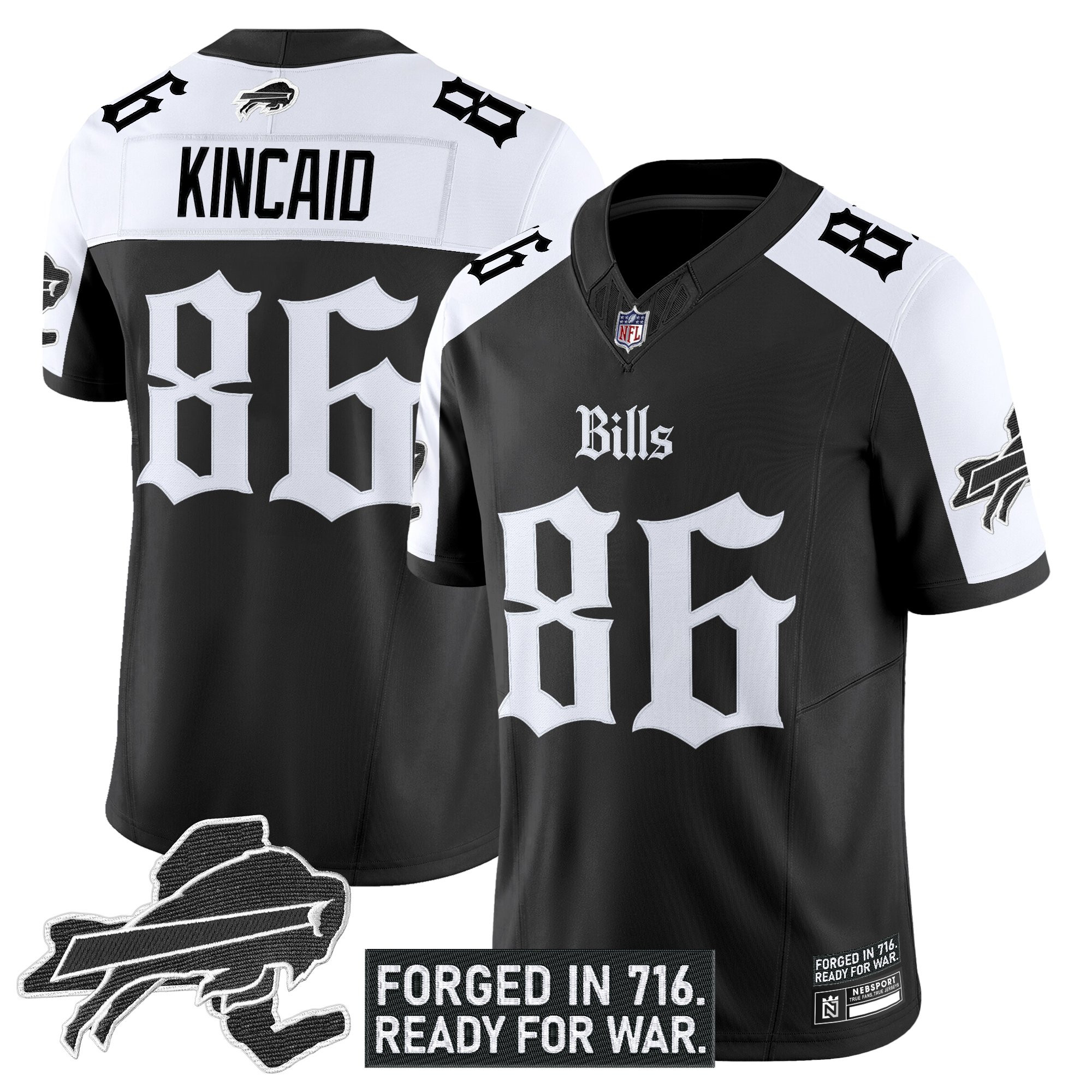 Dalton Kincaid Men's Buffalo Bills Gothic Cold Front Edition Vapor Limited Alternate Jersey - All Stitched