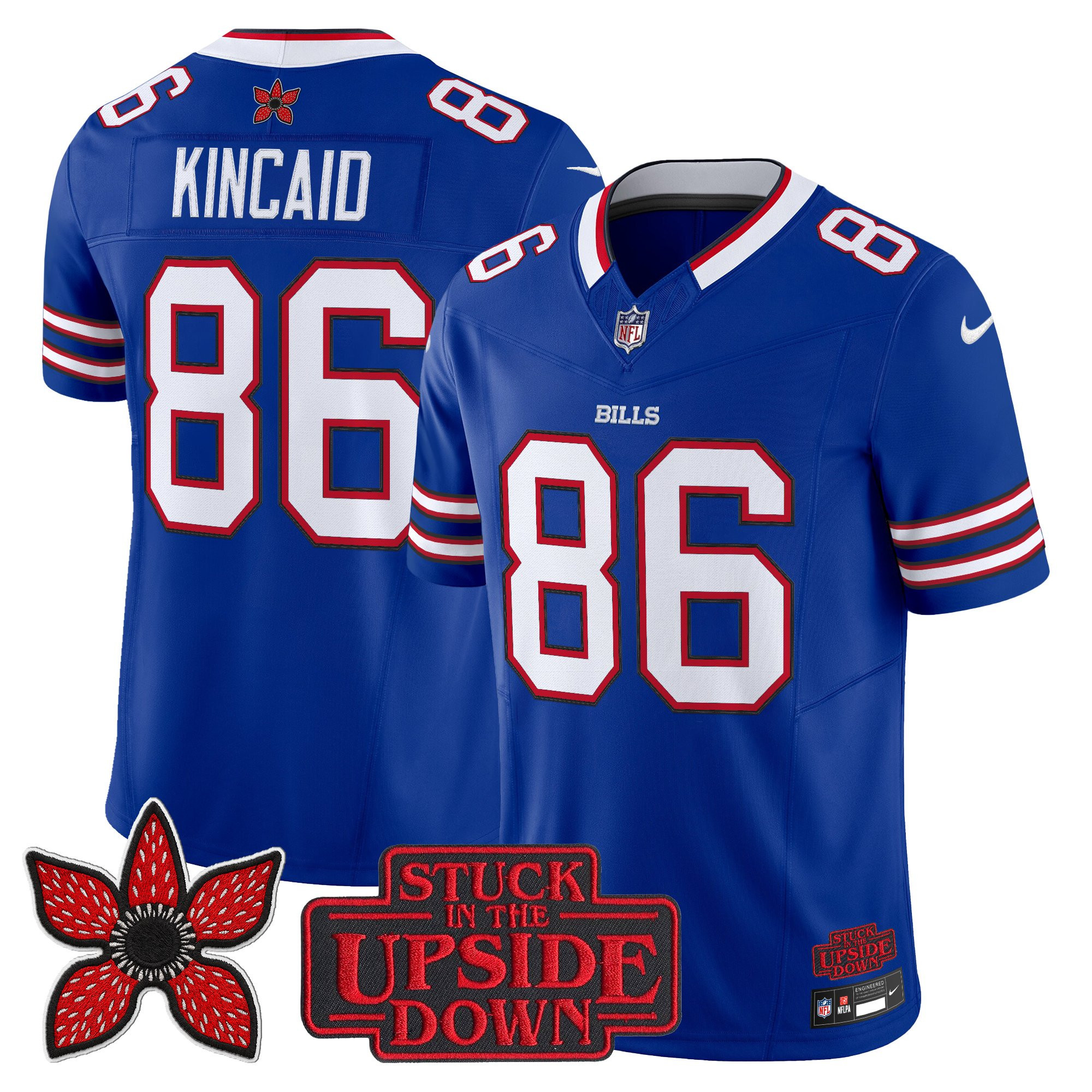 Dalton Kincaid Men's Buffalo Bills Stranger Things Edition Vapor Limited Royal Jersey V2 - All Stitched