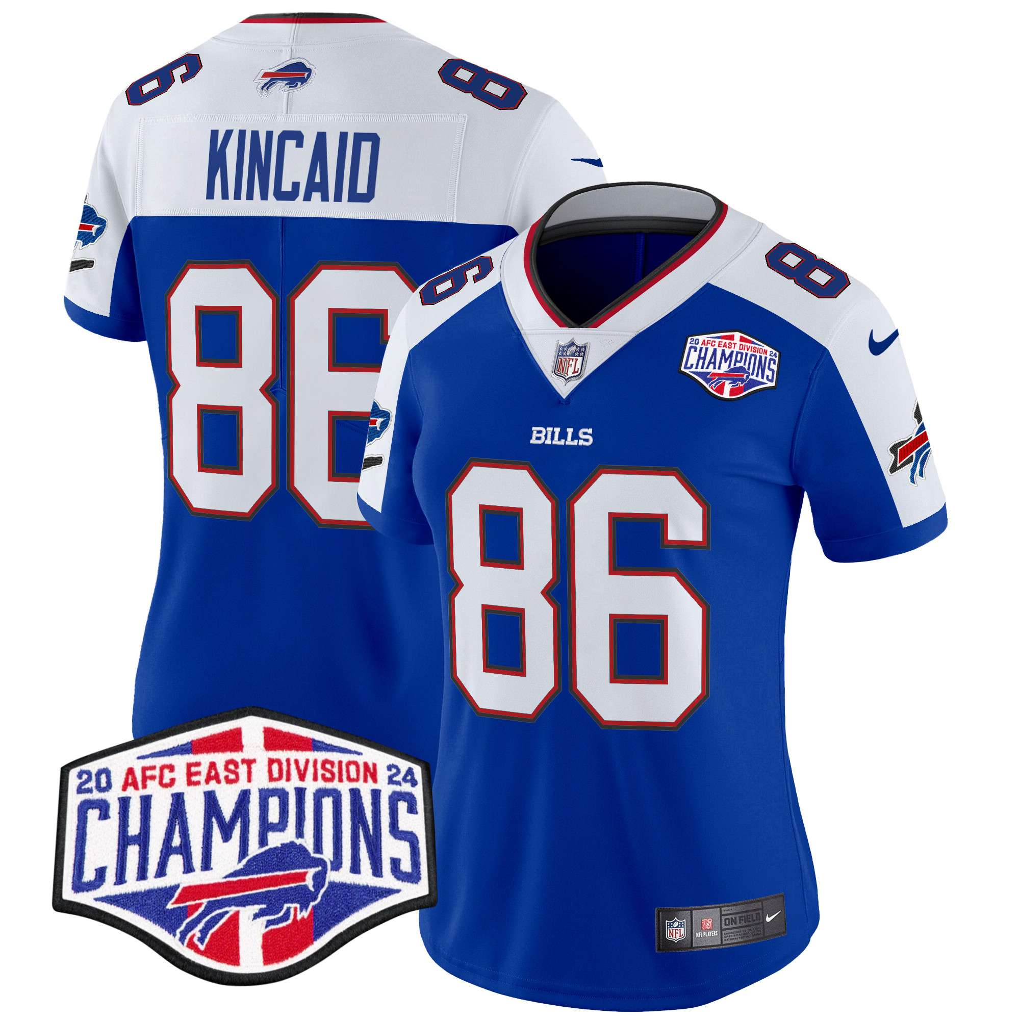 Dalton Kincaid Women's Buffalo Bills 2024 AFC East Division Champions Vapor Limited Royal Alternate Jersey - All Stitched