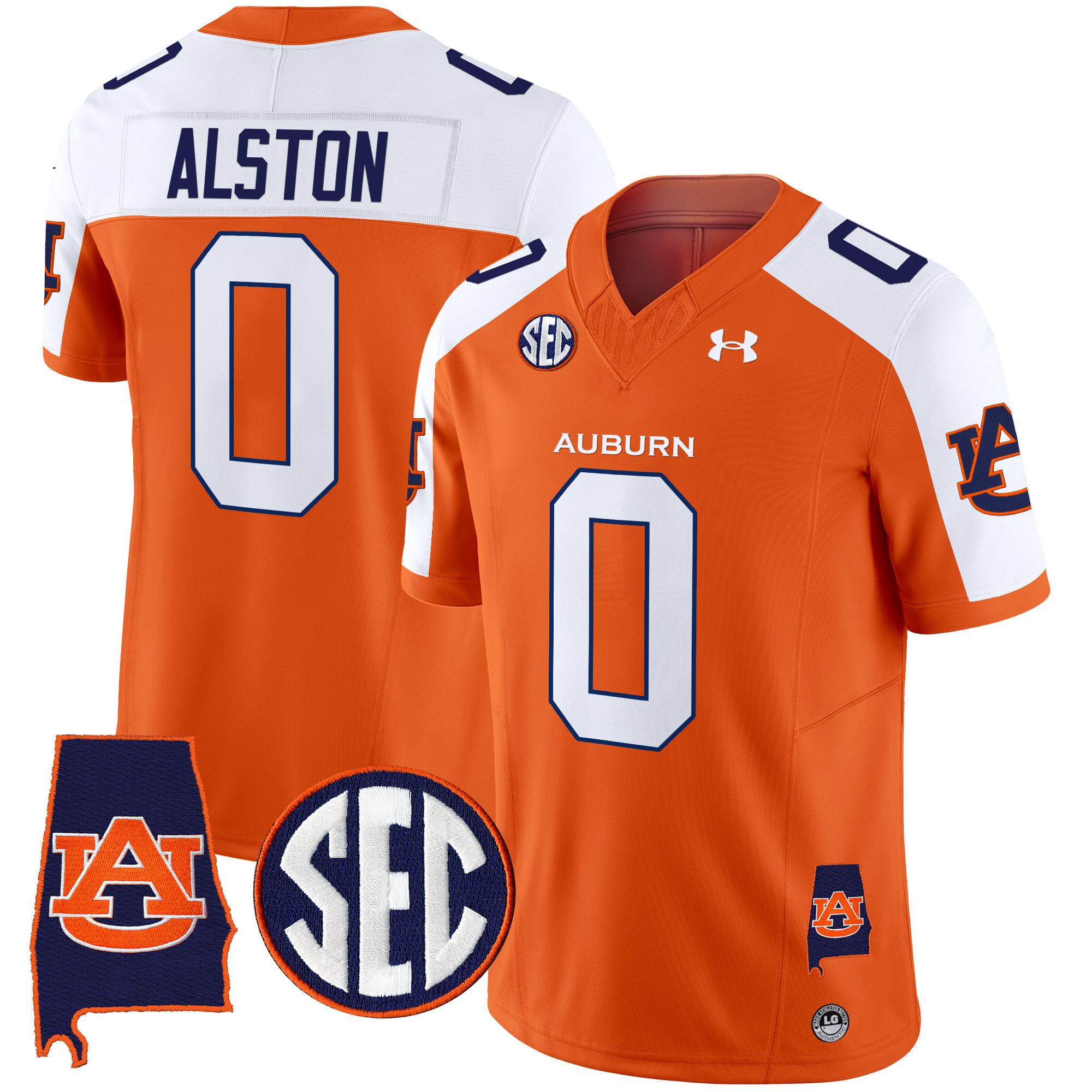 Damari Alston Men's Auburn Tigers 2025 Alabama Patch Vapor Limited Orange Alternate Jersey - All Stitched