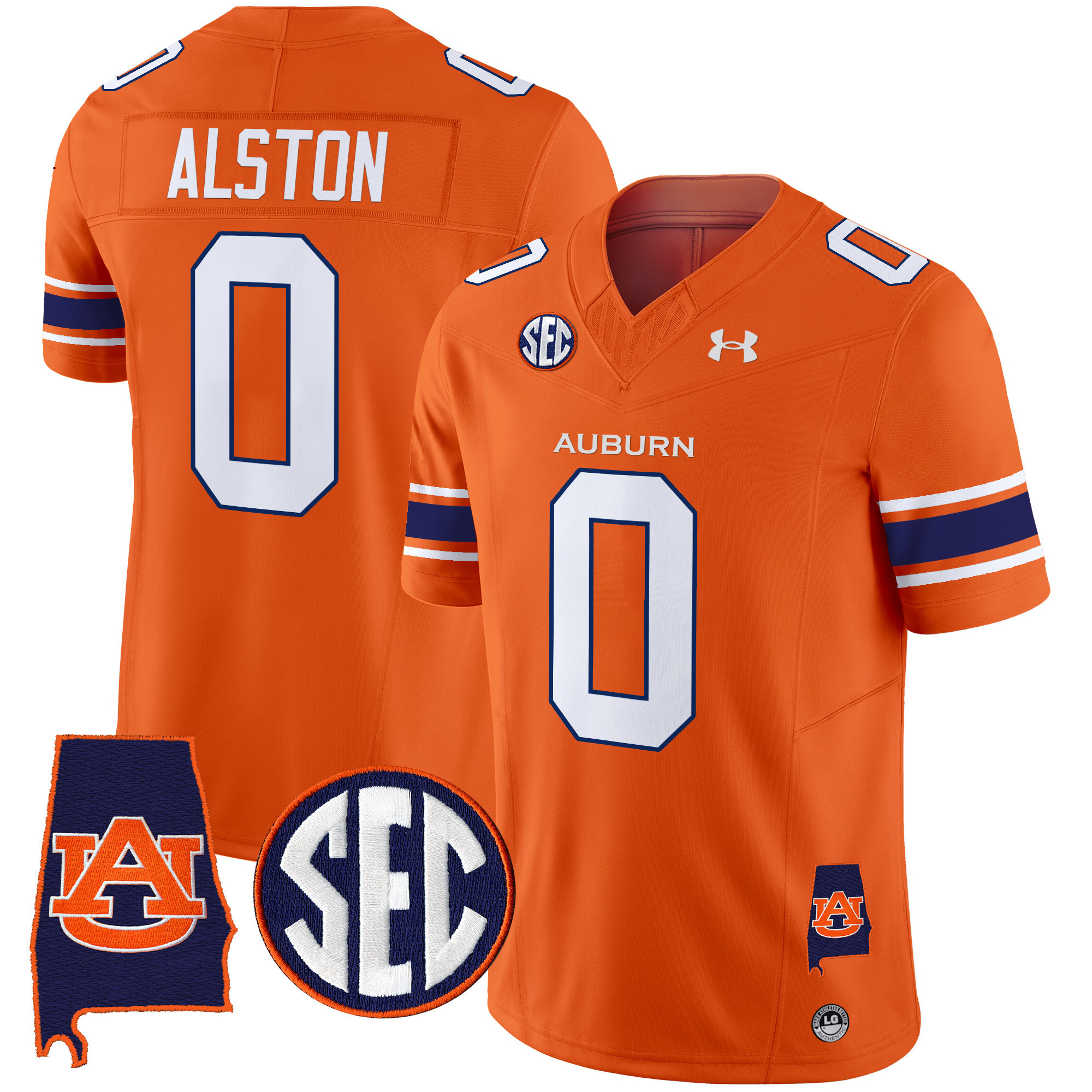 Damari Alston Men's Auburn Tigers 2025 Alabama Patch Vapor Limited Orange Jersey - All Stitched