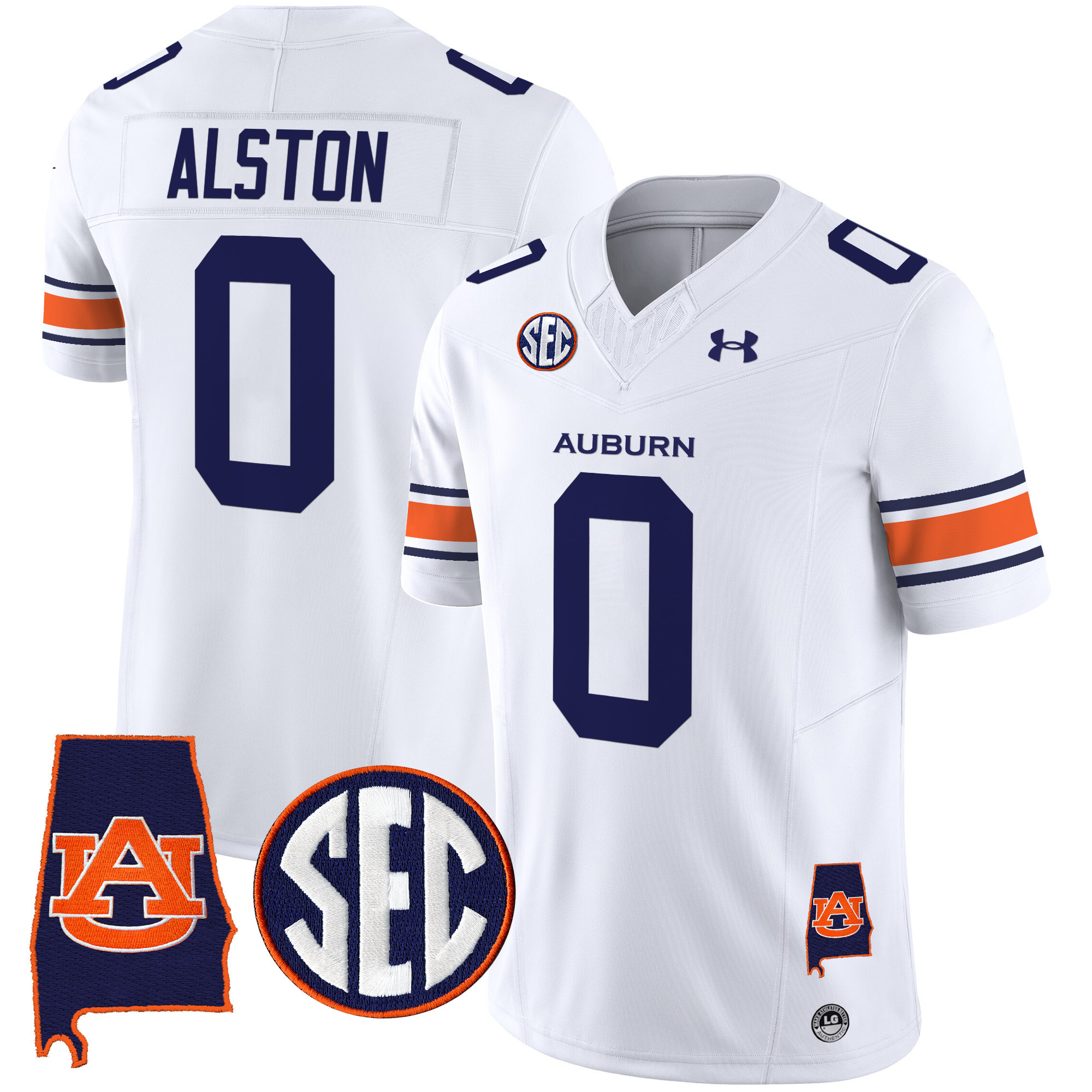 Damari Alston Men's Auburn Tigers 2025 Alabama Patch Vapor Limited White Jersey - All Stitched