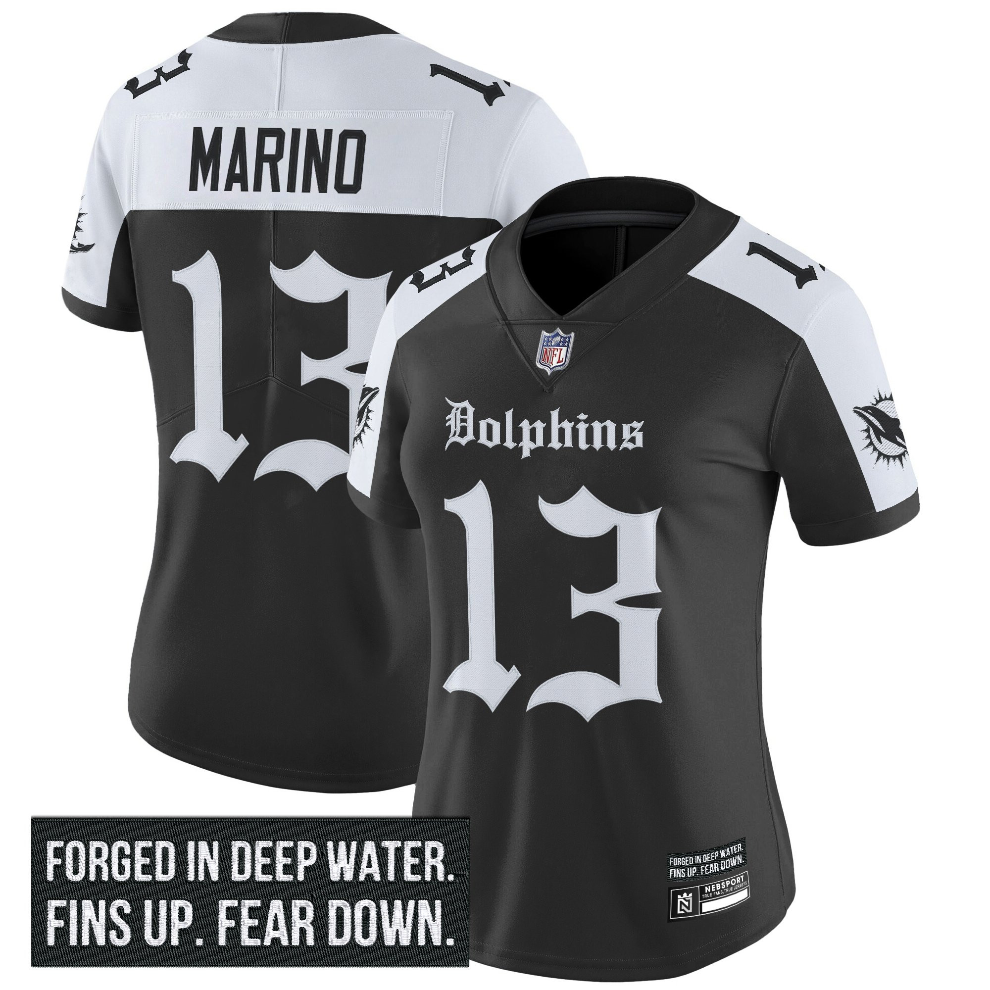 Dan Marino Women's Miami Dolphins Gothic Deep Water Edition Vapor Limited Alternate Jersey - All Stitched