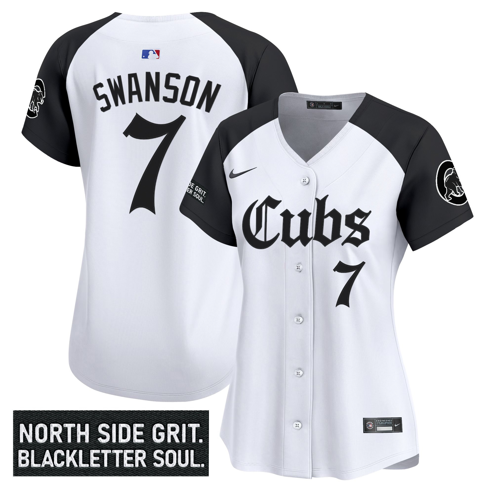 Dansby Swanson Women's Chicago Cubs 'Gothic North Side Edition Vapor Premier Limited Alternate Jersey - All Stitched