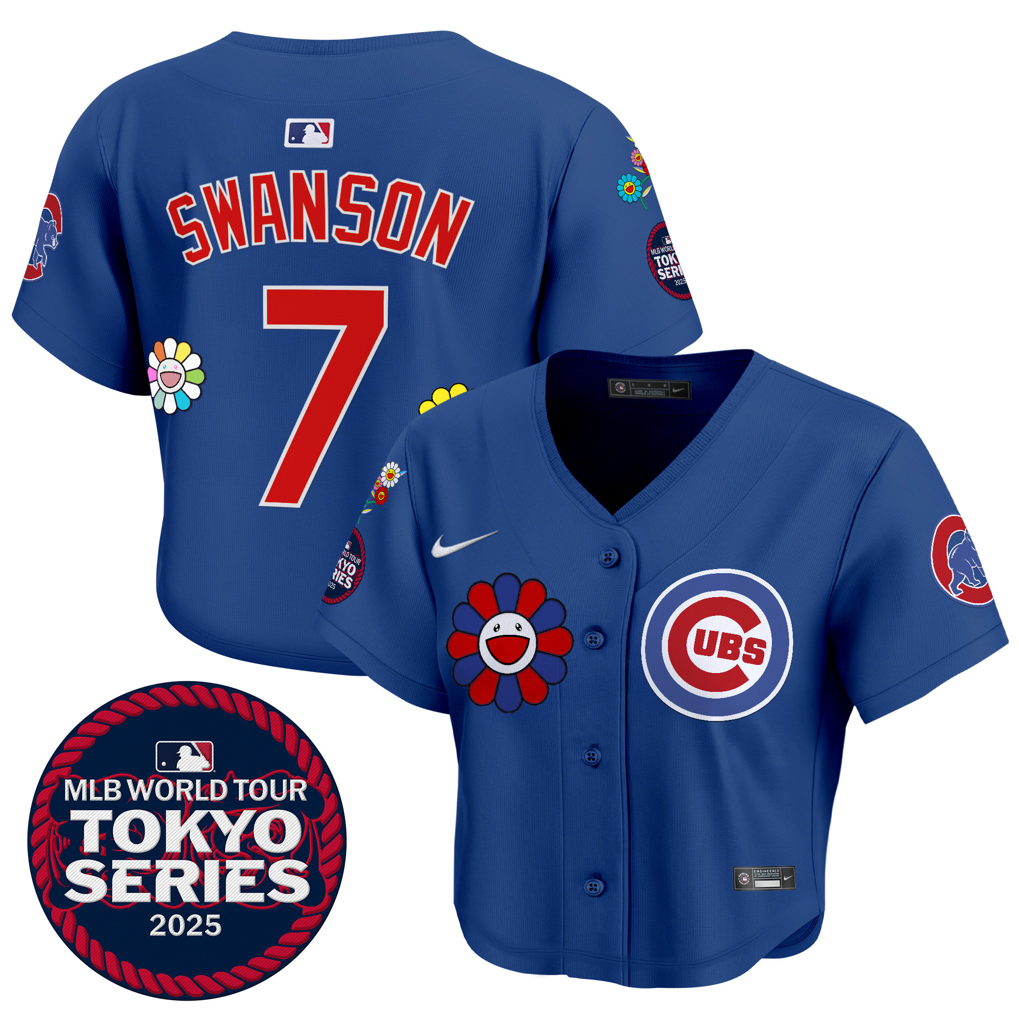 Dansby Swanson Women's Chicago Cubs Tokyo Series 2025 Crop Top Baseball Royal Jersey - Stitched