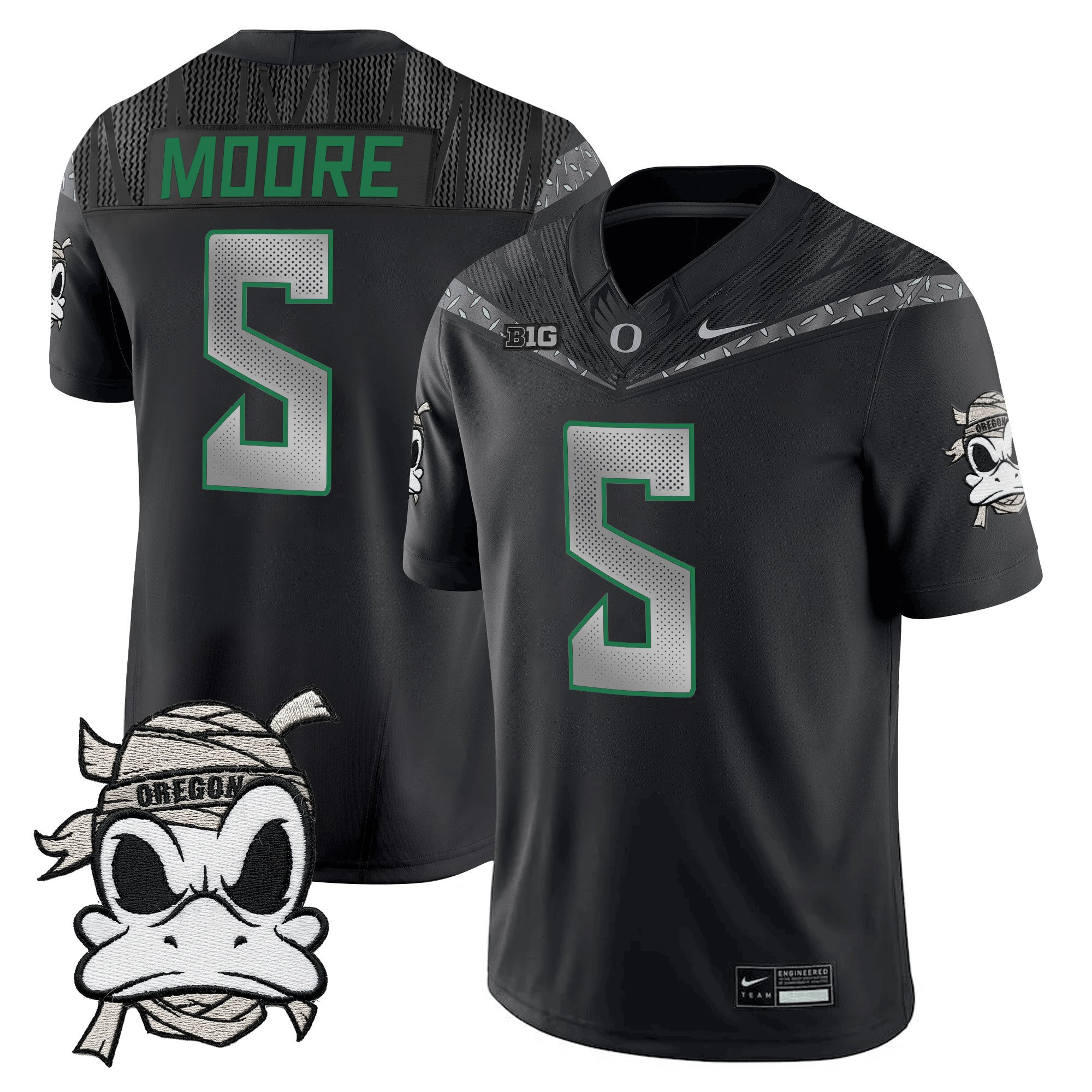 Dante Moore Youth's Oregon Ducks 2025 Mummy Duck Vapor Limited Black Jersey - All Stitched