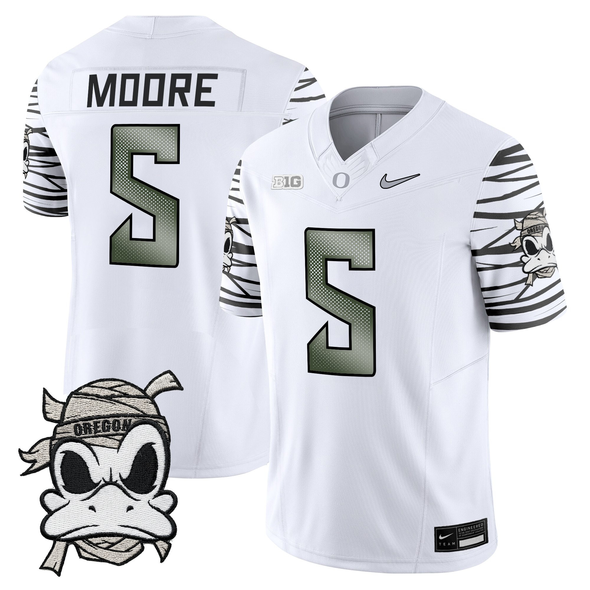 Dante Moore Youth's Oregon Ducks 2025 Mummy Duck Vapor Limited White Limited Jersey - All Stitched