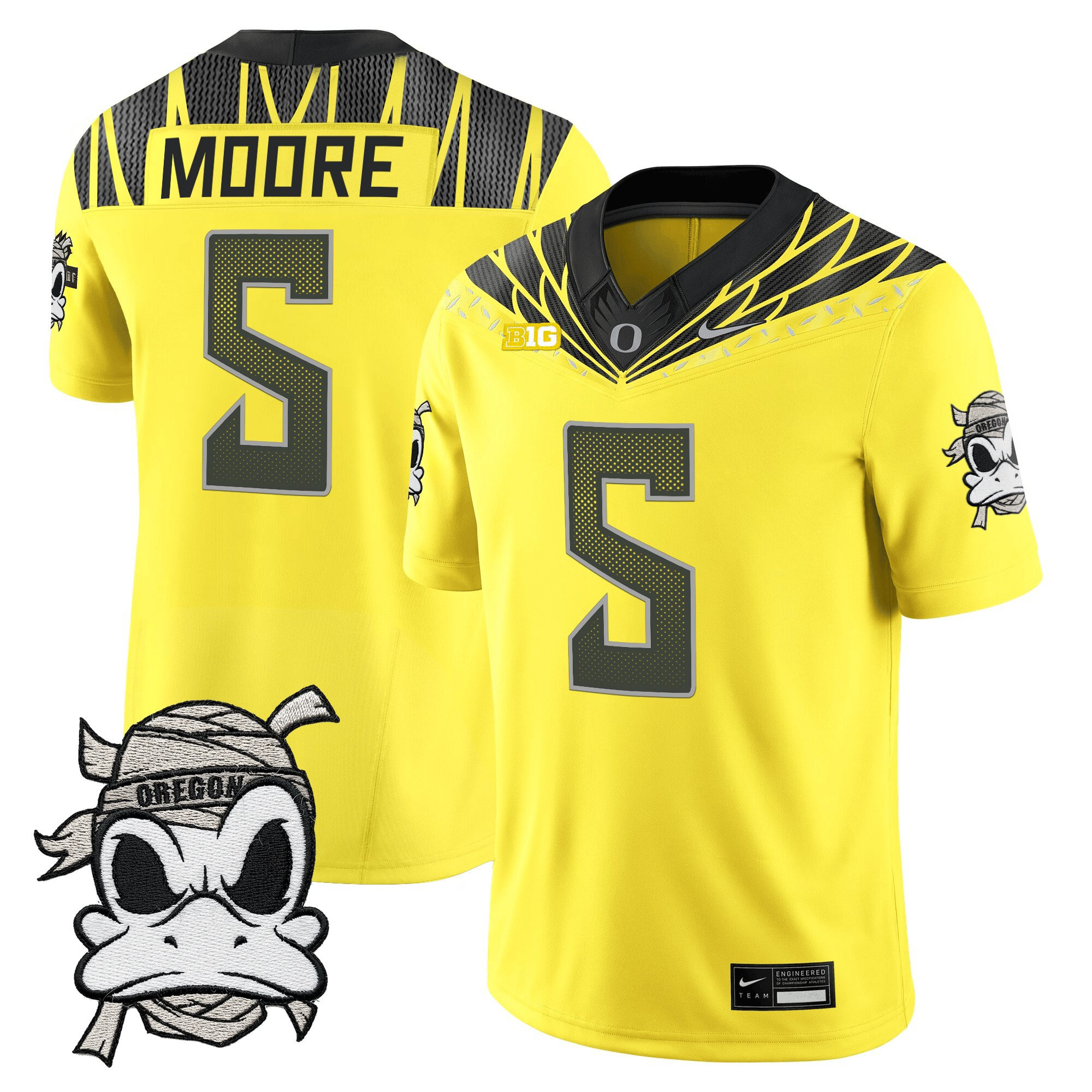 Dante Moore Youth's Oregon Ducks 2025 Mummy Duck Vapor Limited Yellow Jersey - All Stitched
