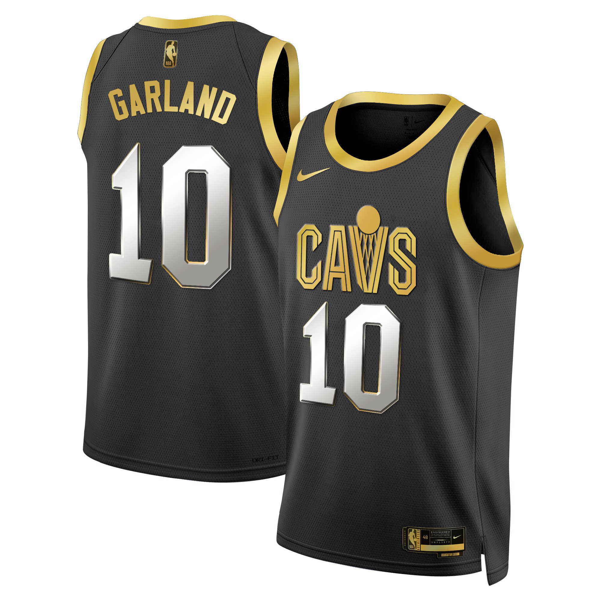 Darius Garland Men's Cleveland Cavaliers Swingman Black Gold Jersey - All Stitched