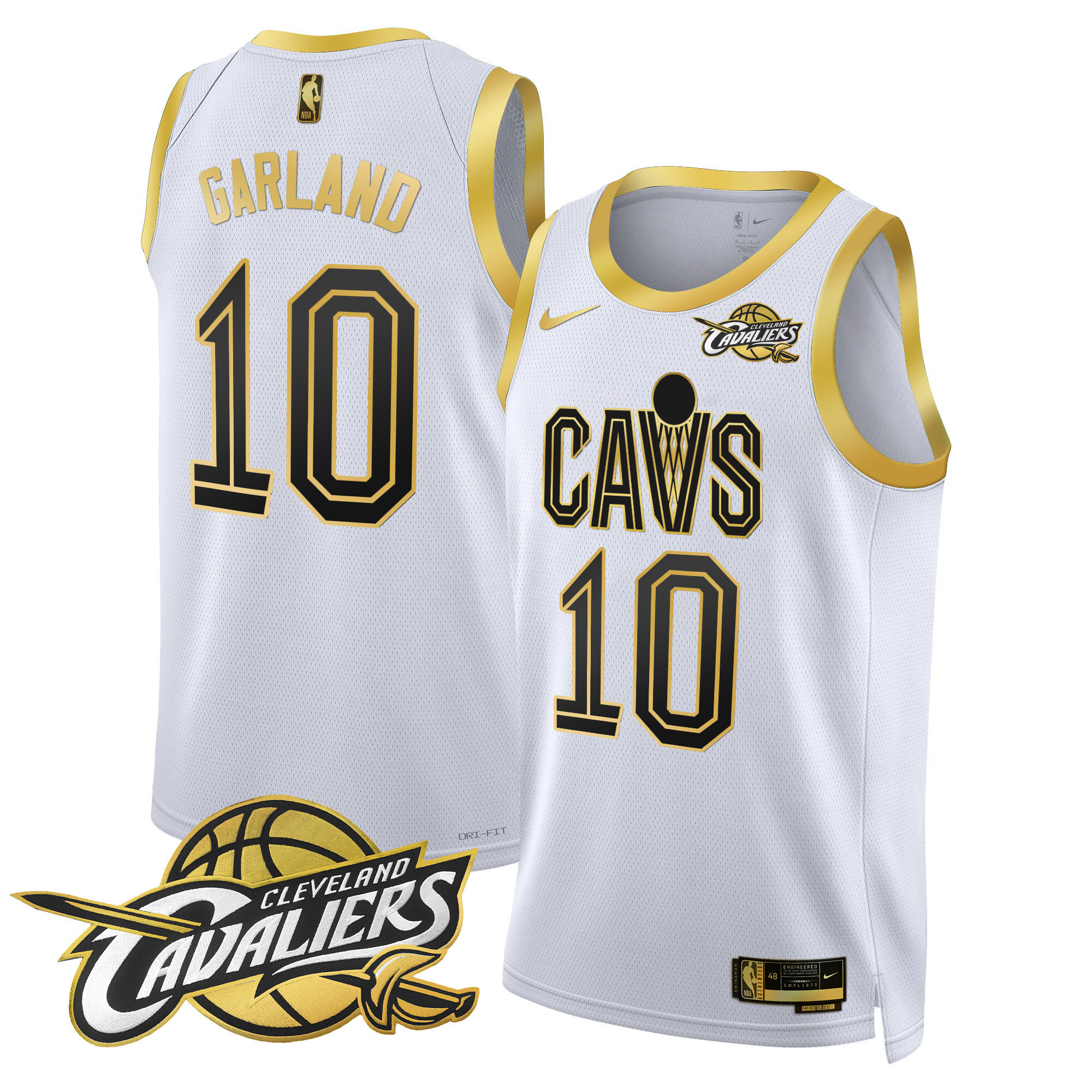 Darius Garland Men's Cleveland Cavaliers Swingman White Gold Jersey V2 - All Stitched