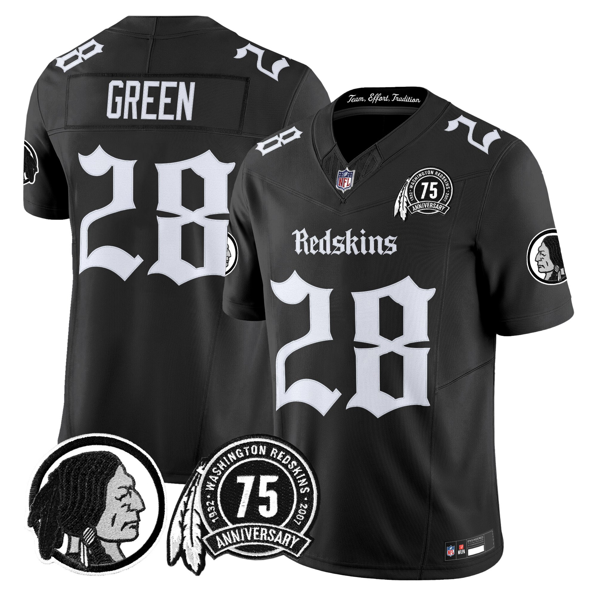 Darrell Green Men's Washington Commanders Gothic Capital Edition Vapor Limited Black Jersey - All Stitched