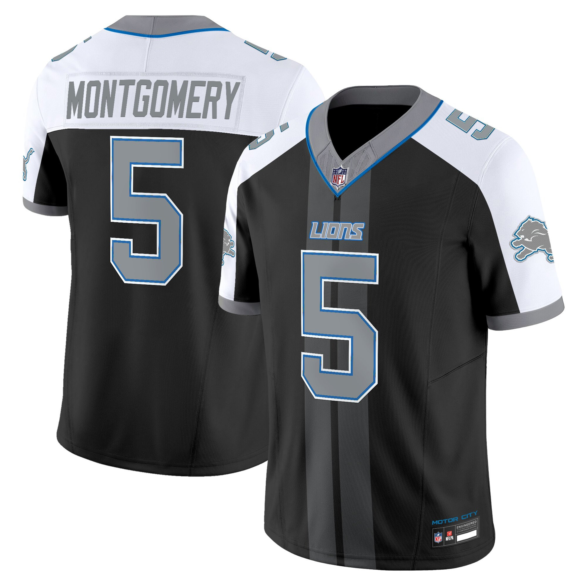 David Montgomery Men's Detroit Lions Motor City Racing Edition Vapor Limited Black Alternate Jersey - All Stitched