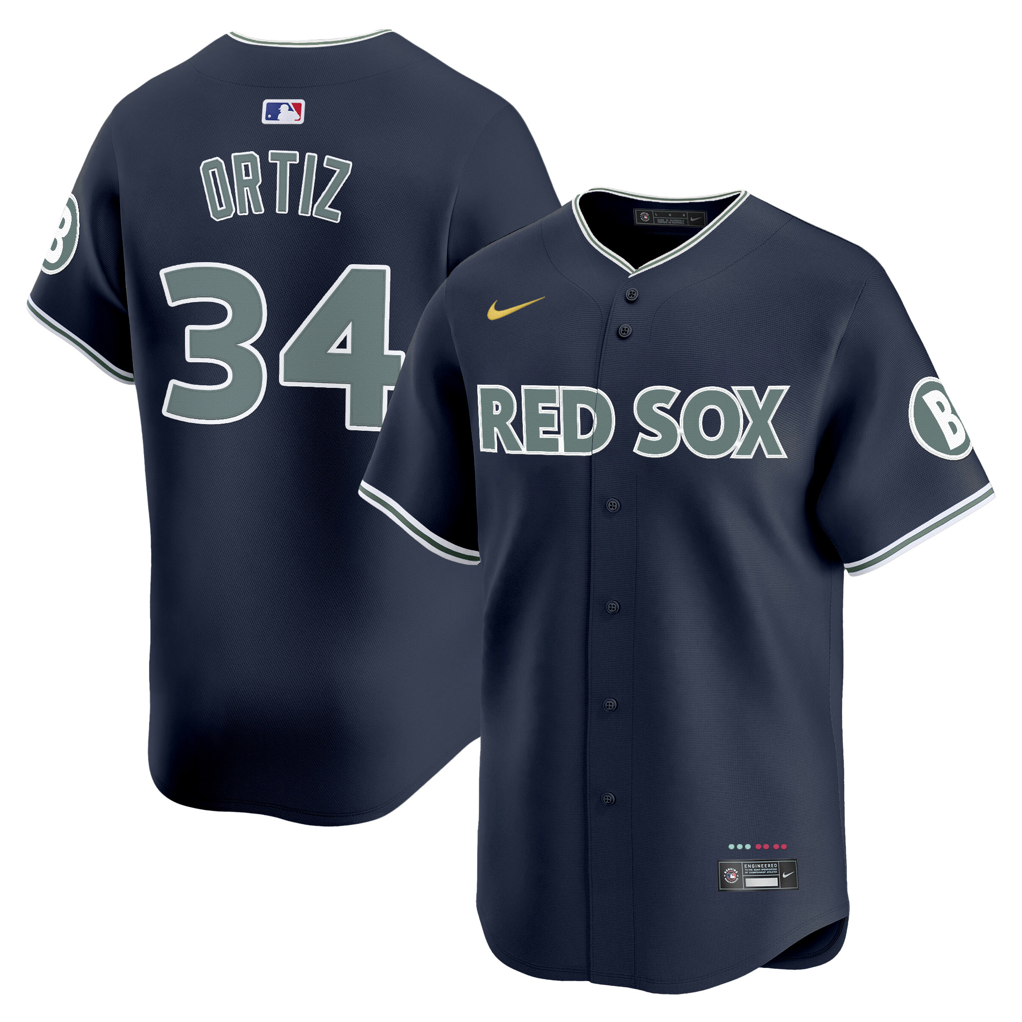 David Ortiz Men's Boston Red Sox 2025 City Connect Vapor Premier Limited Navy Jersey - All Stitched