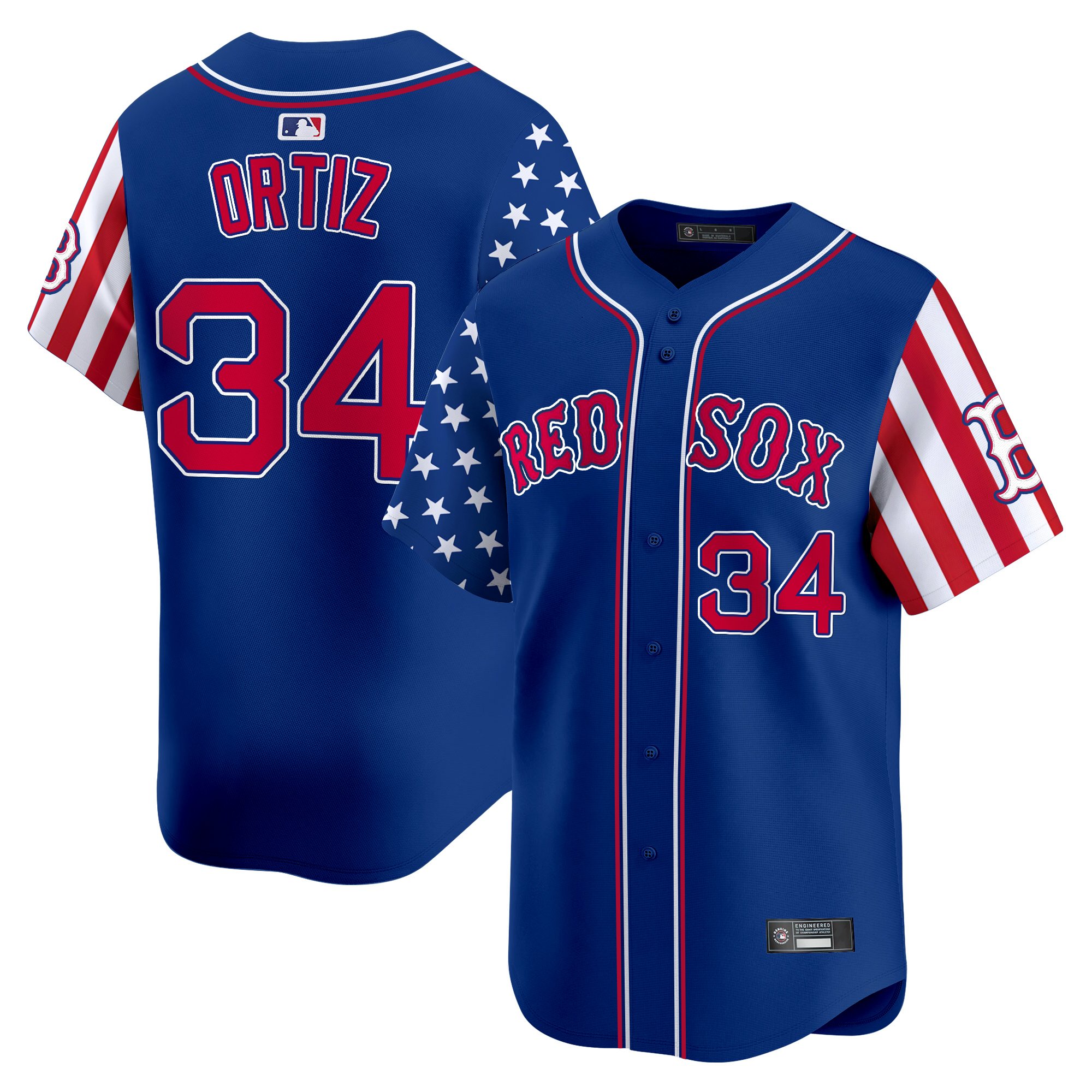 David Ortiz Men's Boston Red Sox 2025 Memorial Day Vapor Premier Limited Royal Jersey - All Stitched