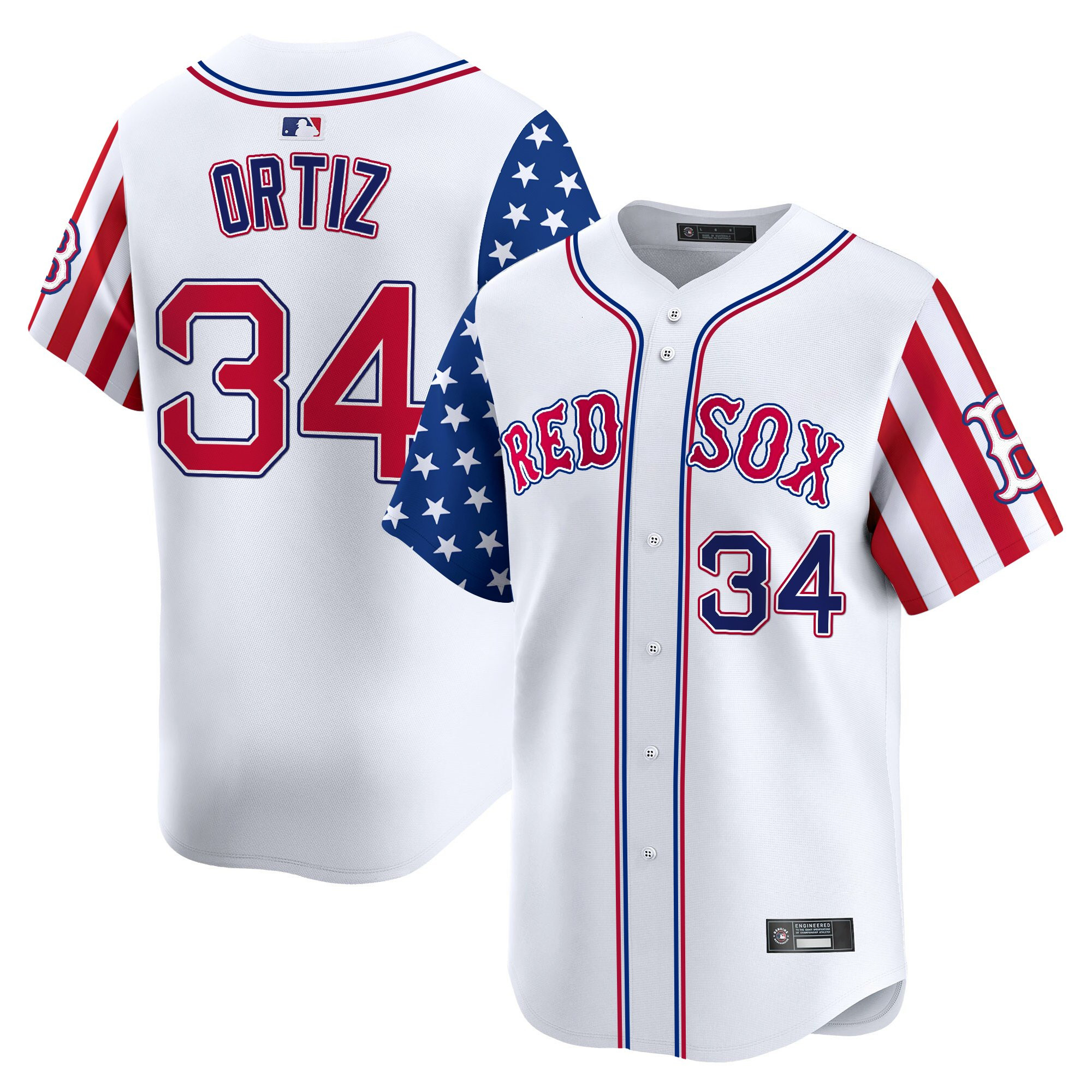 David Ortiz Men's Boston Red Sox 2025 Memorial Day Vapor Premier Limited White Jersey - All Stitched