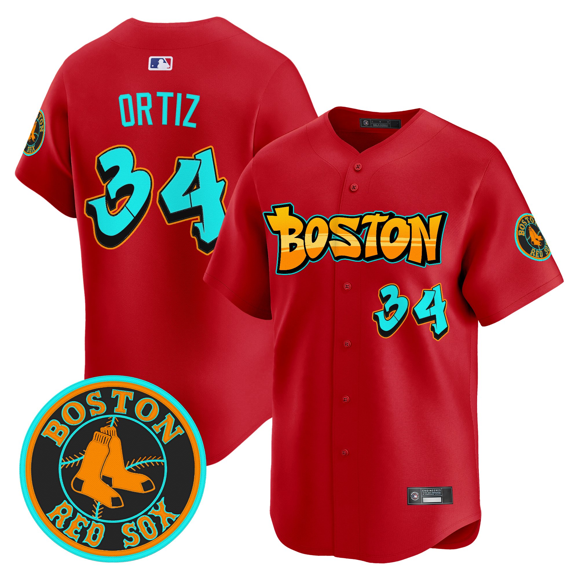 David Ortiz Men's Boston Red Sox 'Graffiti Streetstyle Edition Vapor Premier Limited Red Jersey - All Stitched