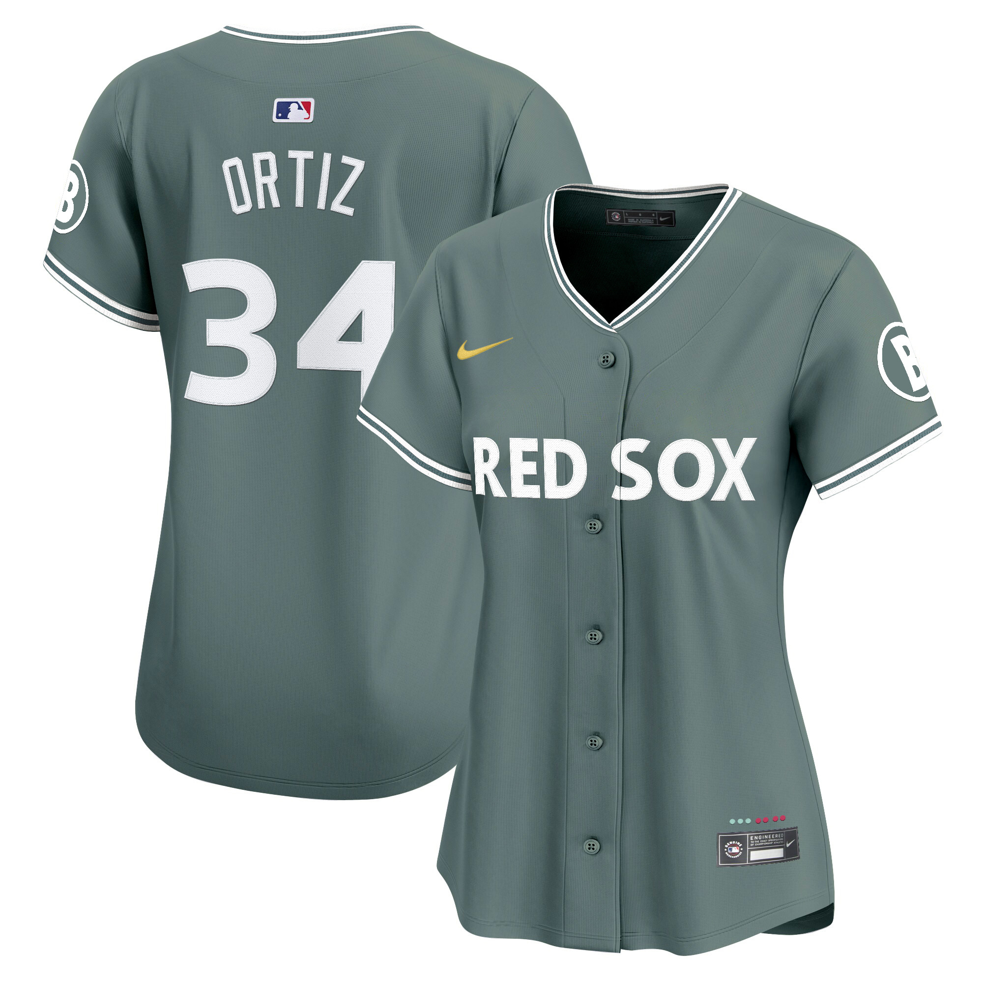 David Ortiz Women's Boston Red Sox 2025 City Connect Vapor Premier Limited Green Jersey - All Stitched