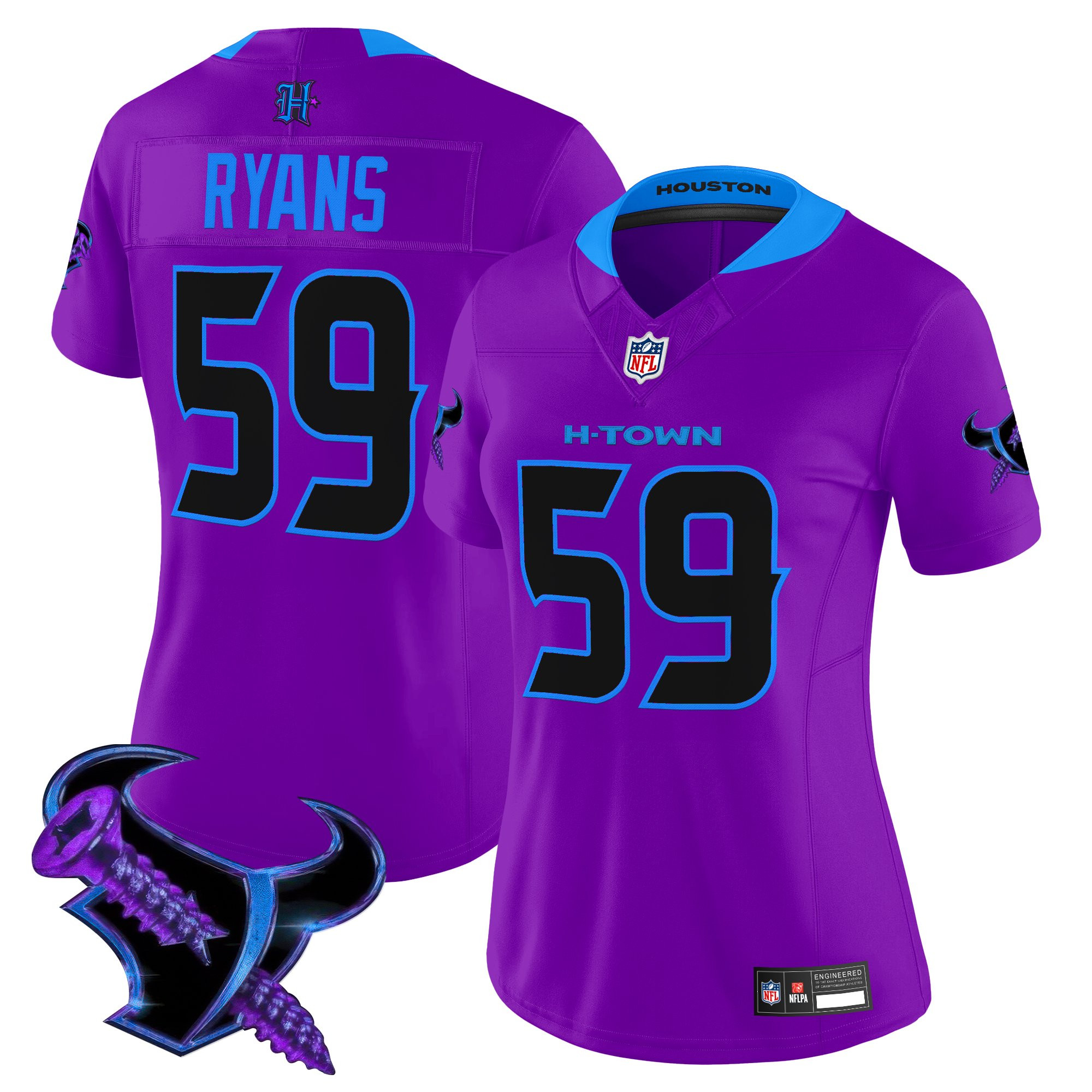 DeMeco Ryans Women's Houston Texans 2025 DJ Screw Vapor Limited Purple Jersey - All Stitched